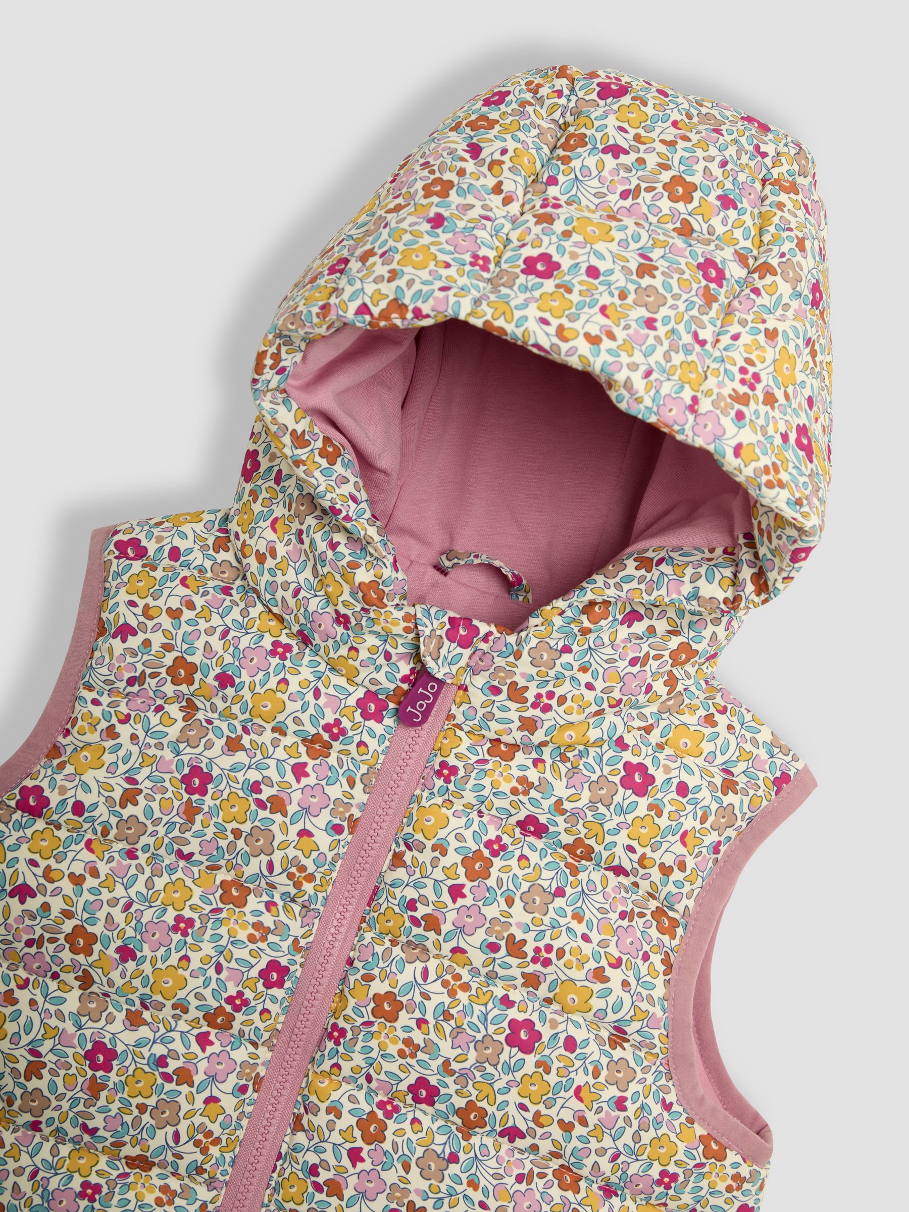 Cream Floral Quilted Puffer Gilet - Image 3 of 3