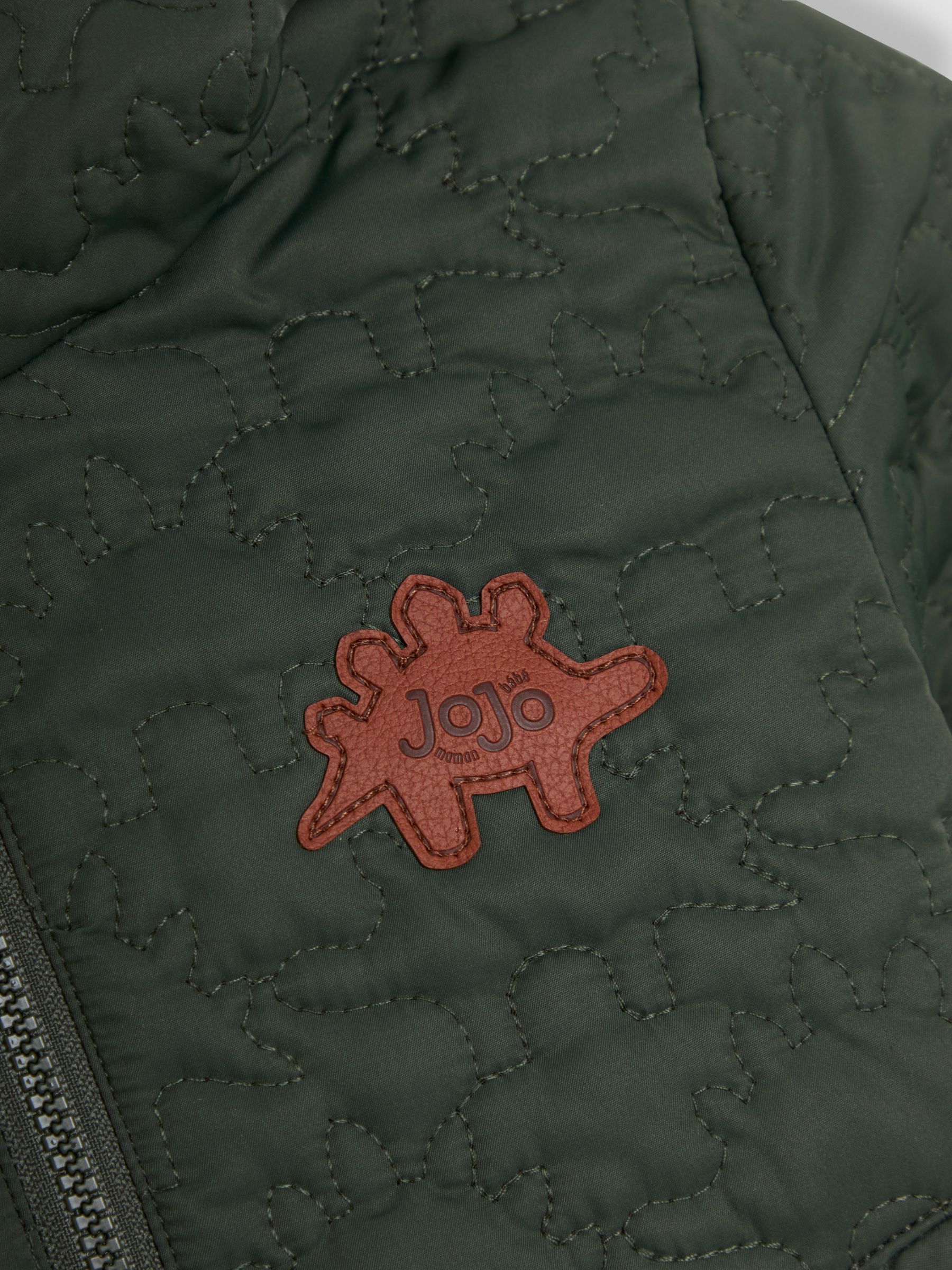Khaki Dinosaur Quilted Puffer Jacket - Image 4 of 4