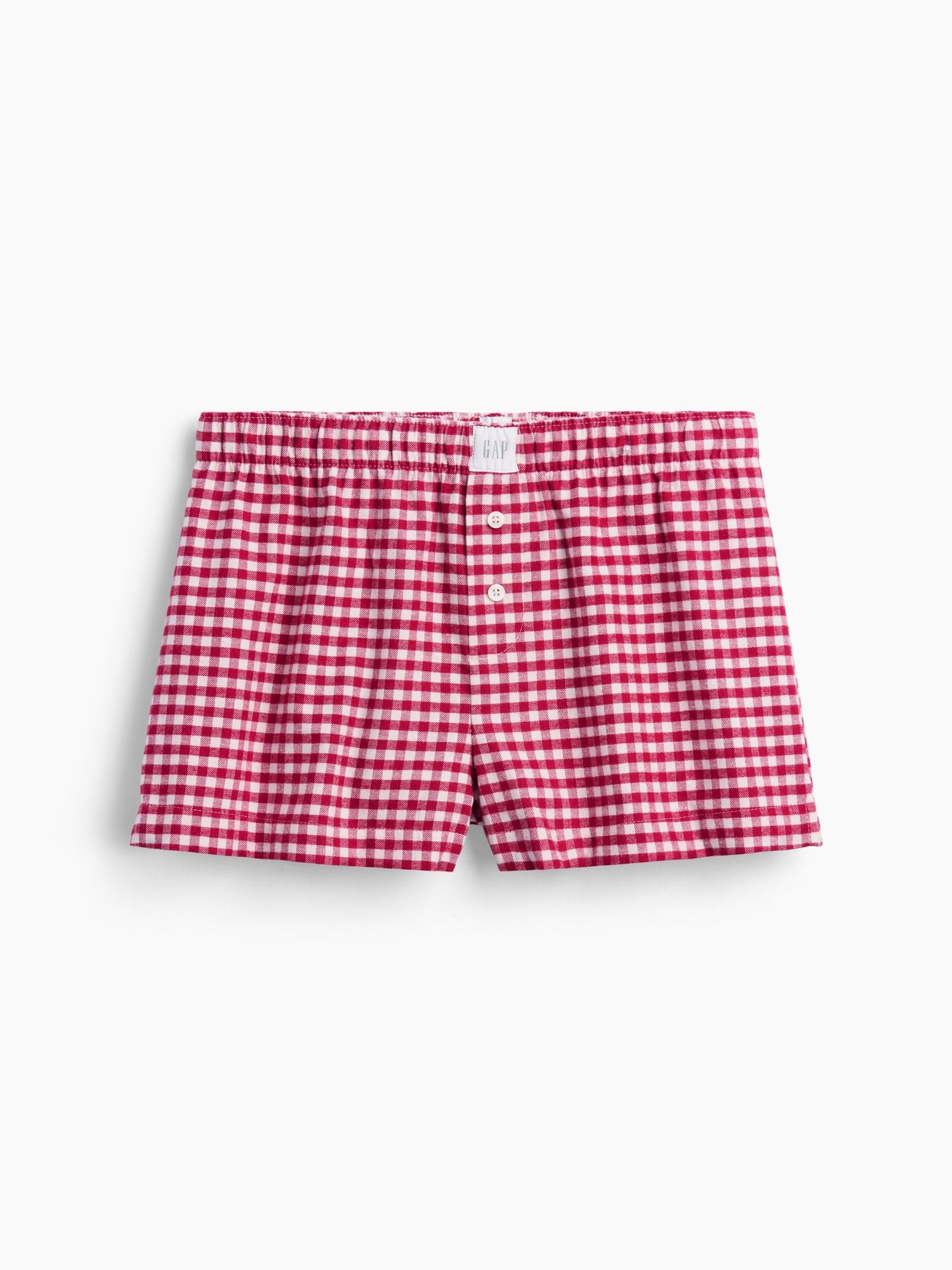 Red Gingham Flannel Pyjamas Shorts - Image 5 of 6