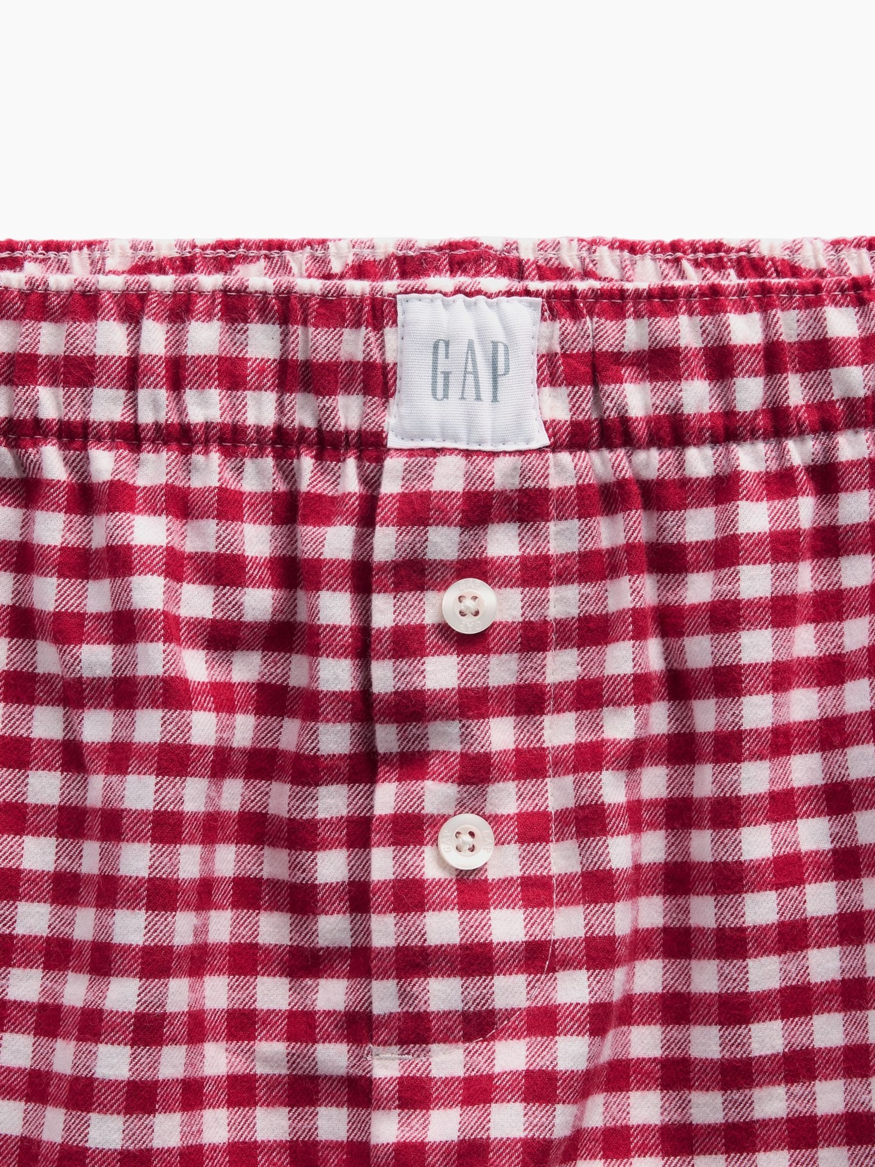 Red Gingham Flannel Pyjamas Shorts - Image 6 of 6