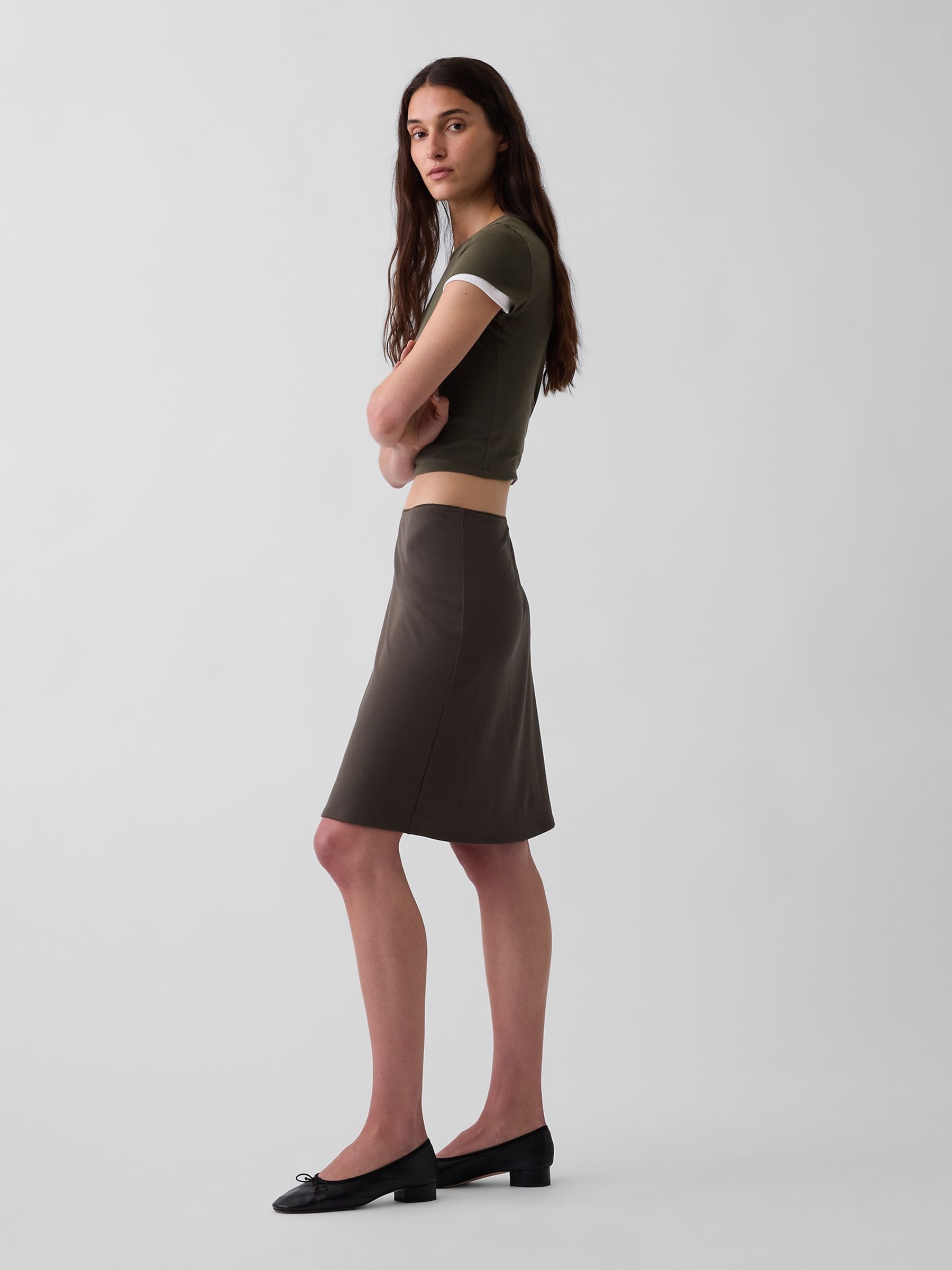 Brown Easy Knee-Length Skirt - Image 3 of 5