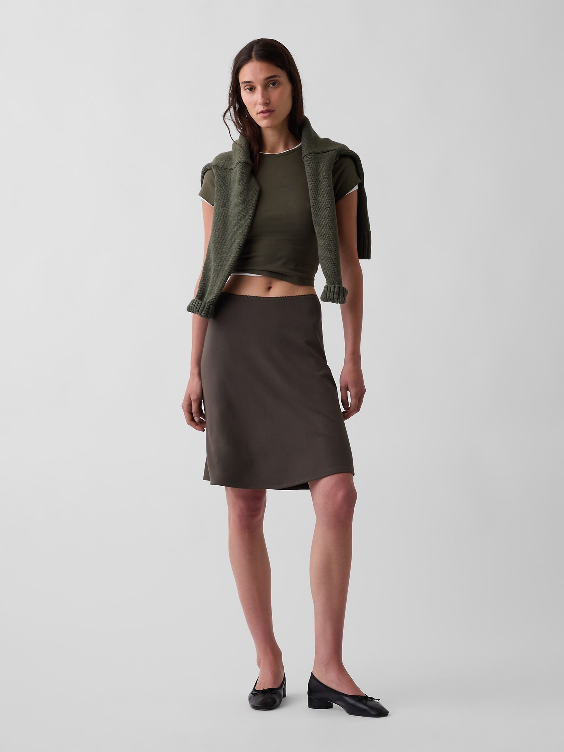 Brown Easy Knee-Length Skirt - Image 4 of 5