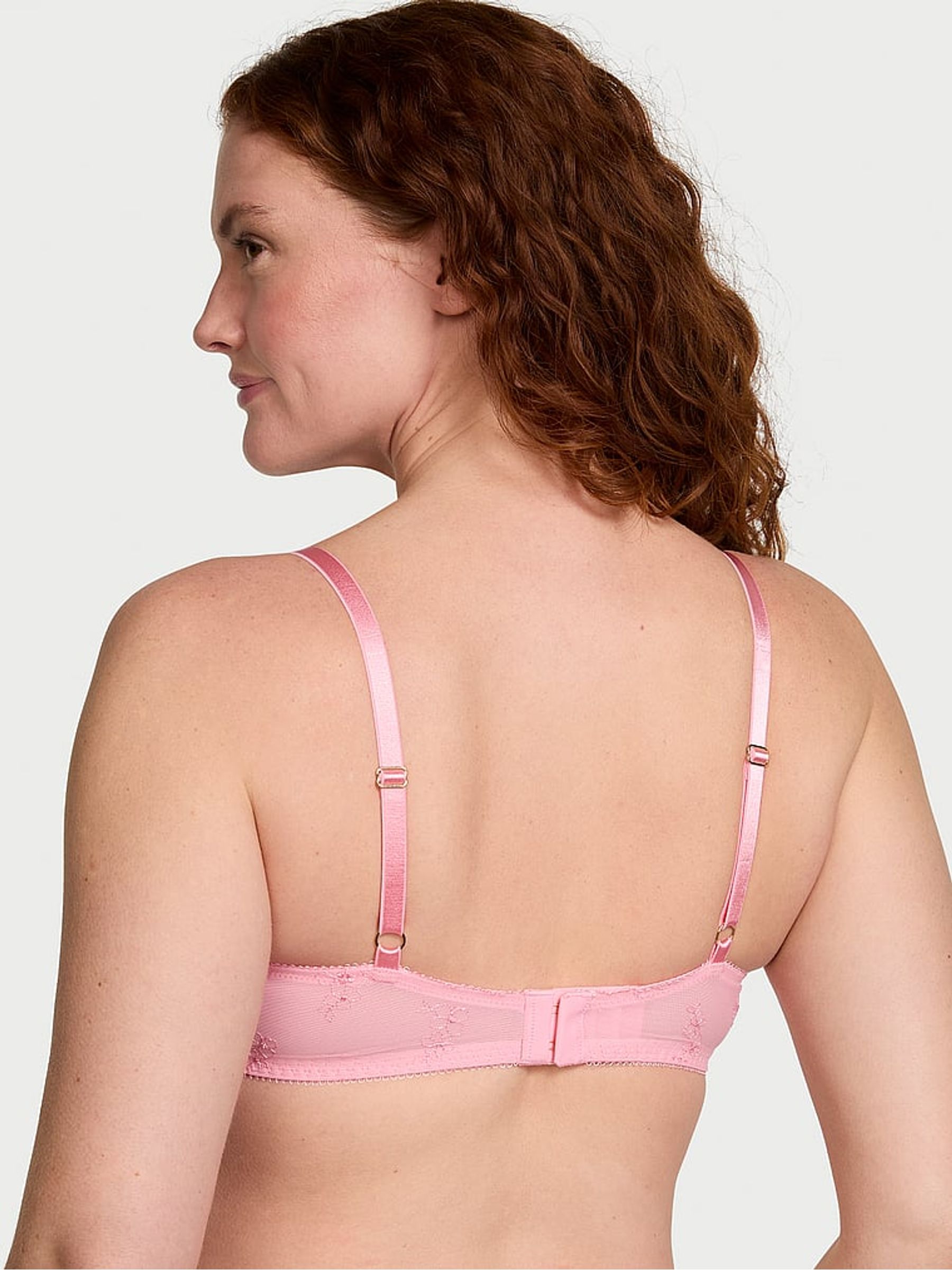Pink Hope Lightly Lined Demi Pretty Petals Embroidered Bra - Image 2 of 3