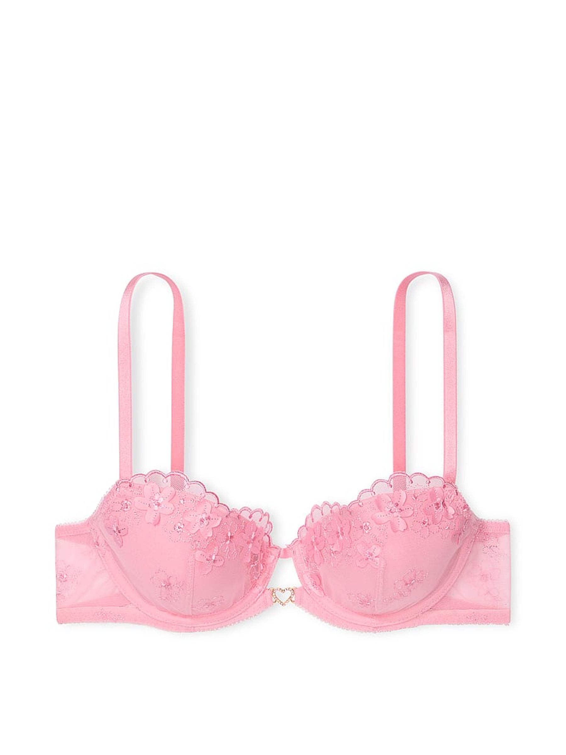Pink Hope Lightly Lined Demi Pretty Petals Embroidered Bra - Image 3 of 3