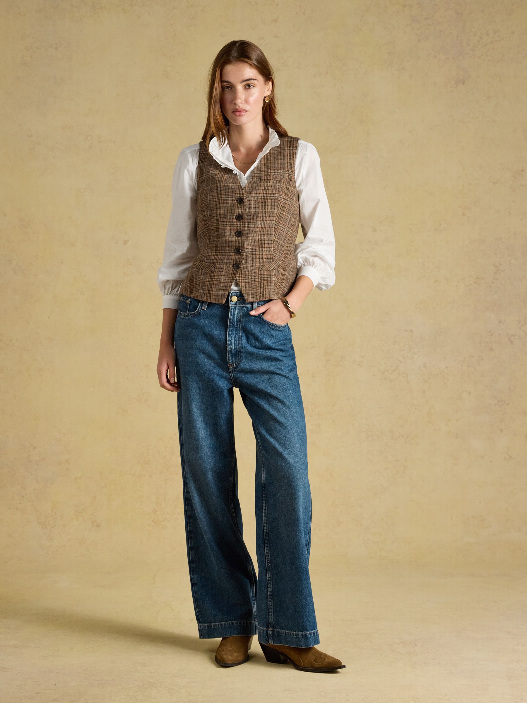 Melanie White Long Sleeve Blouse With Ruffle Neck - Image 5 of 7