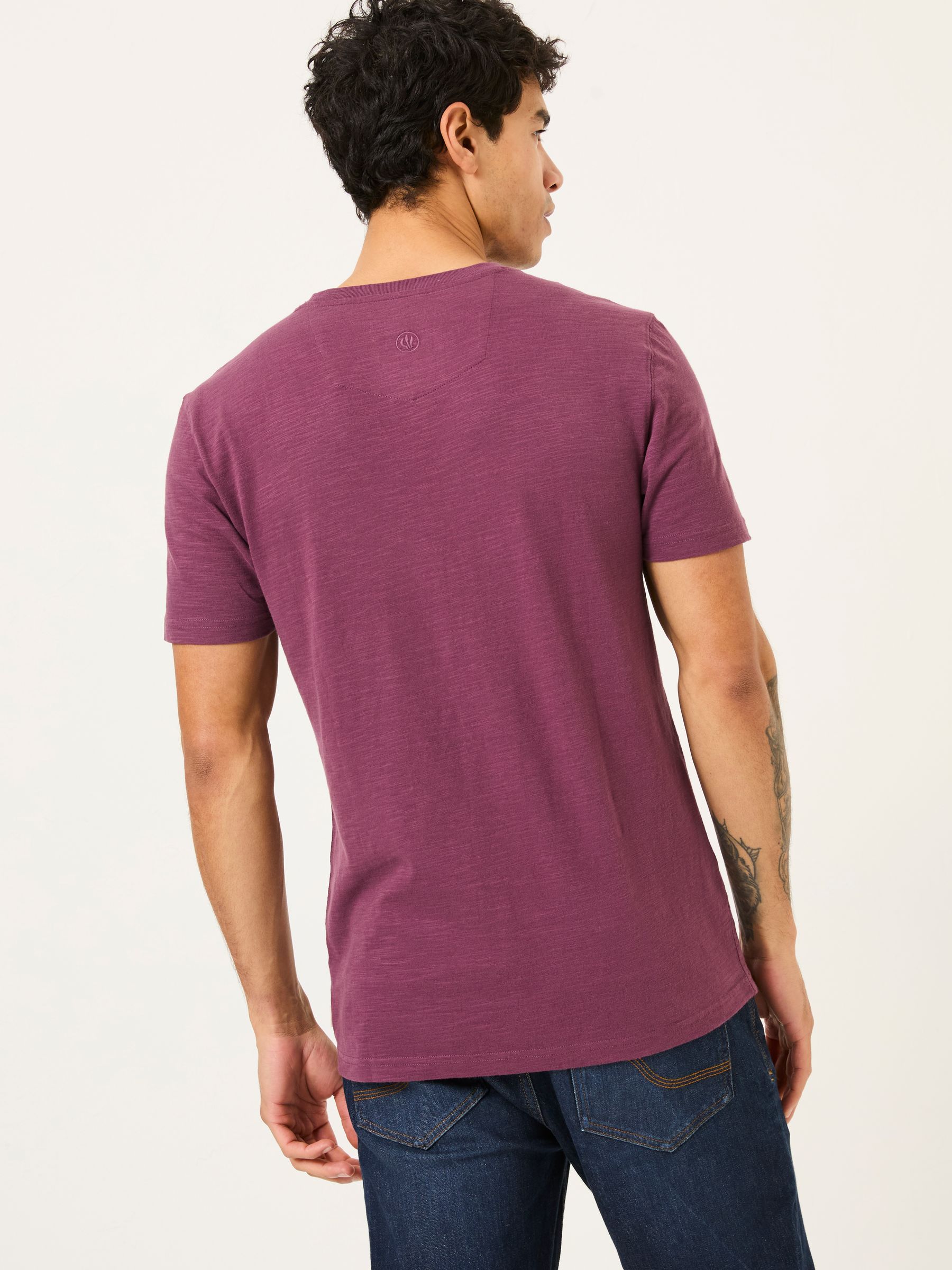 Burgundy Red Surf Chest Stripe T Shirt - Image 2 of 6 Burgundy Red Surf Chest Stripe T Shirt - Image 2 of 6