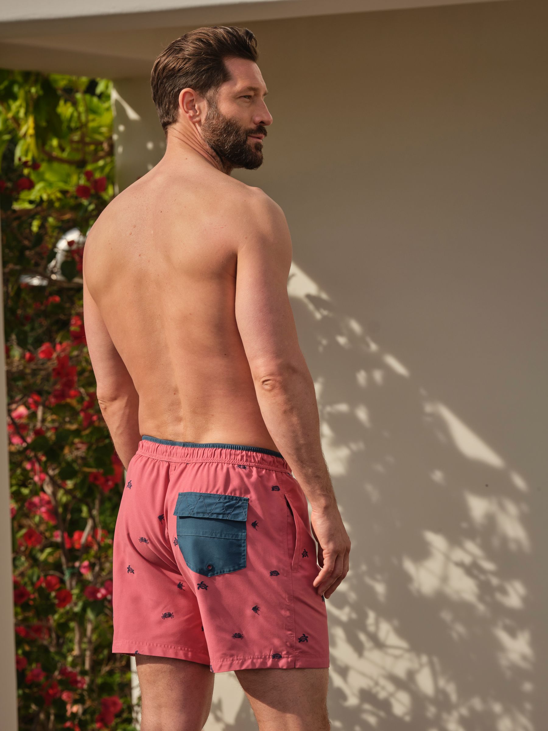 Trevose Pink Sea Life Embroidered Swim Shorts - Image 2 of 5