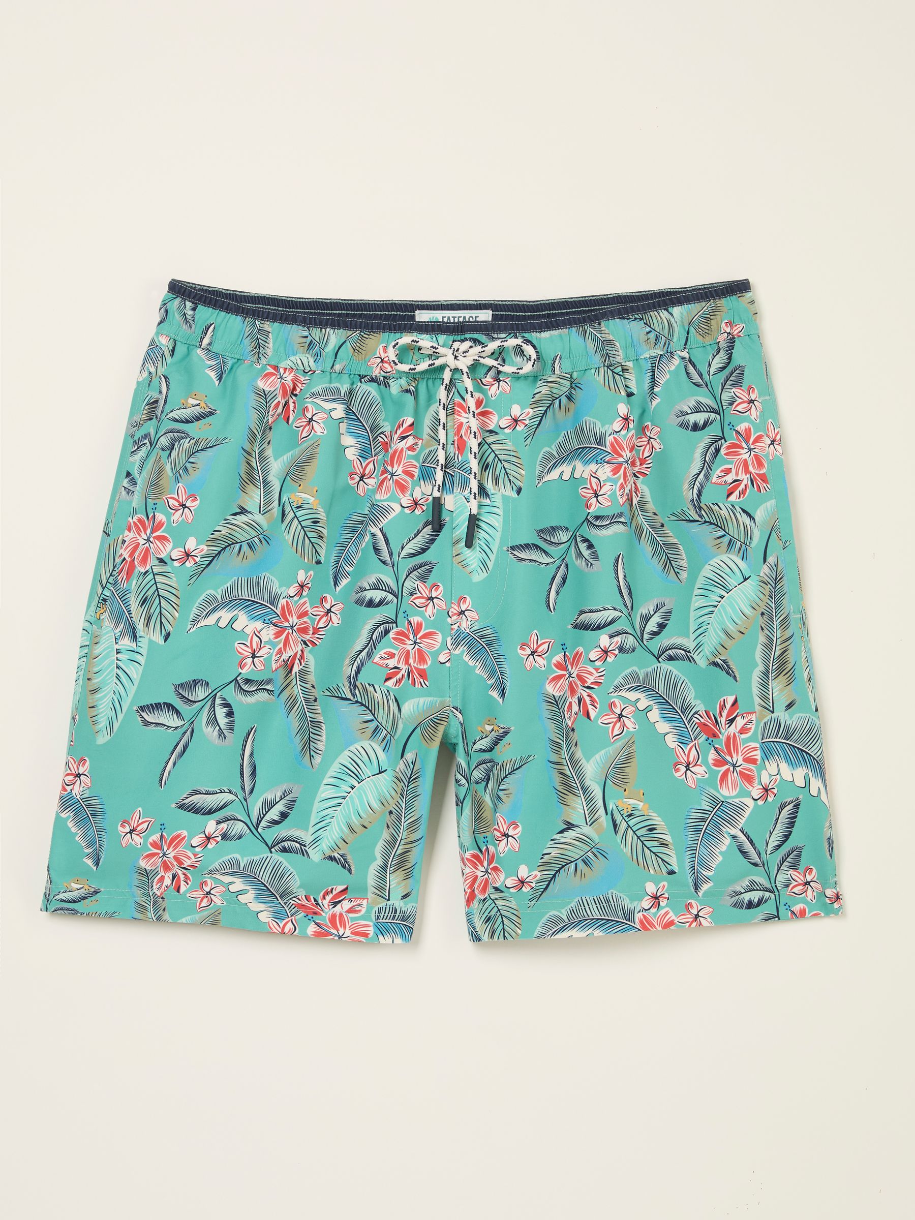 Trevose Teal Blue Frog Print Swim Shorts - Image 5 of 5