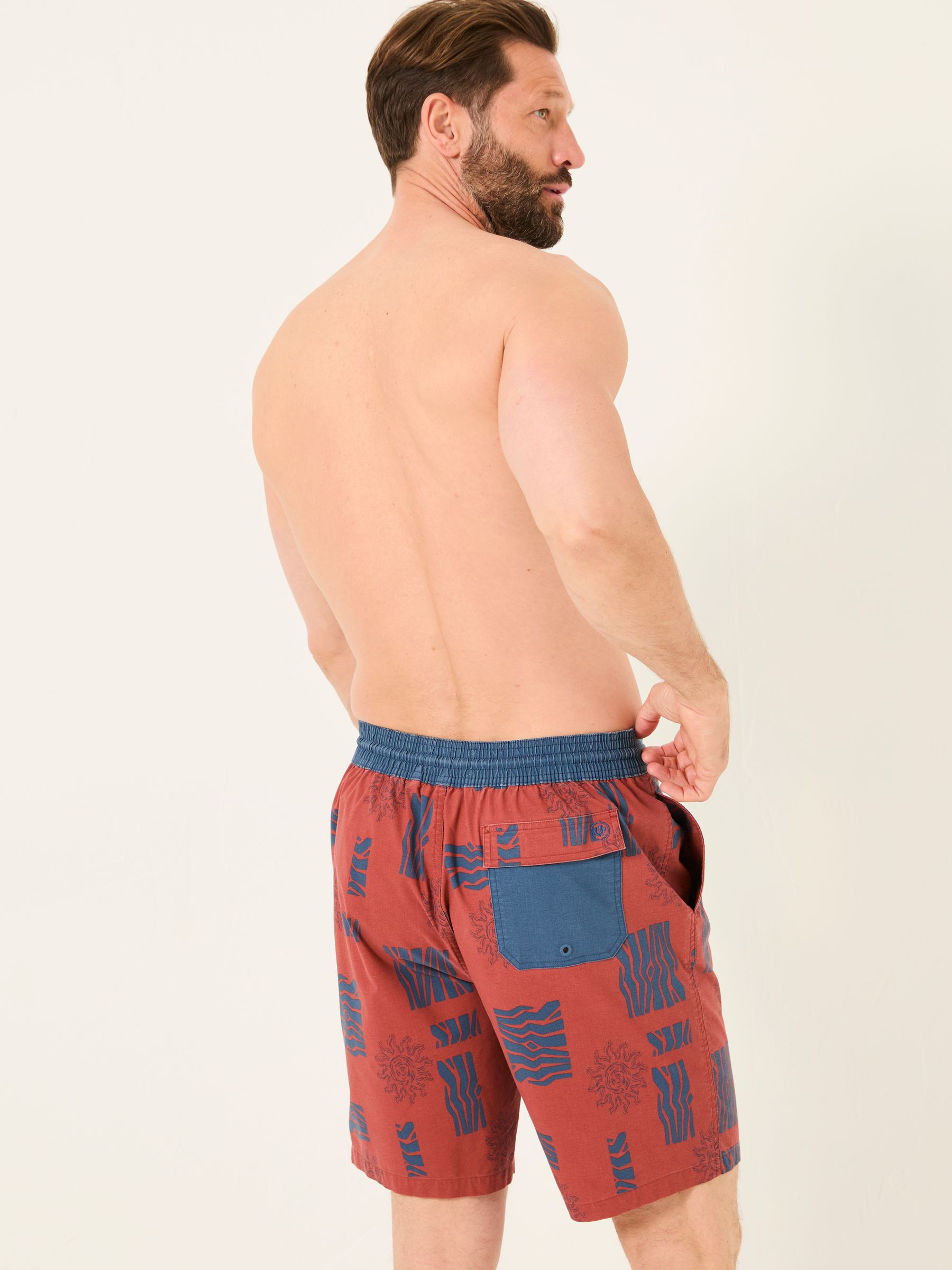 Camber Blue & Brown Swim Shorts - Image 2 of 9