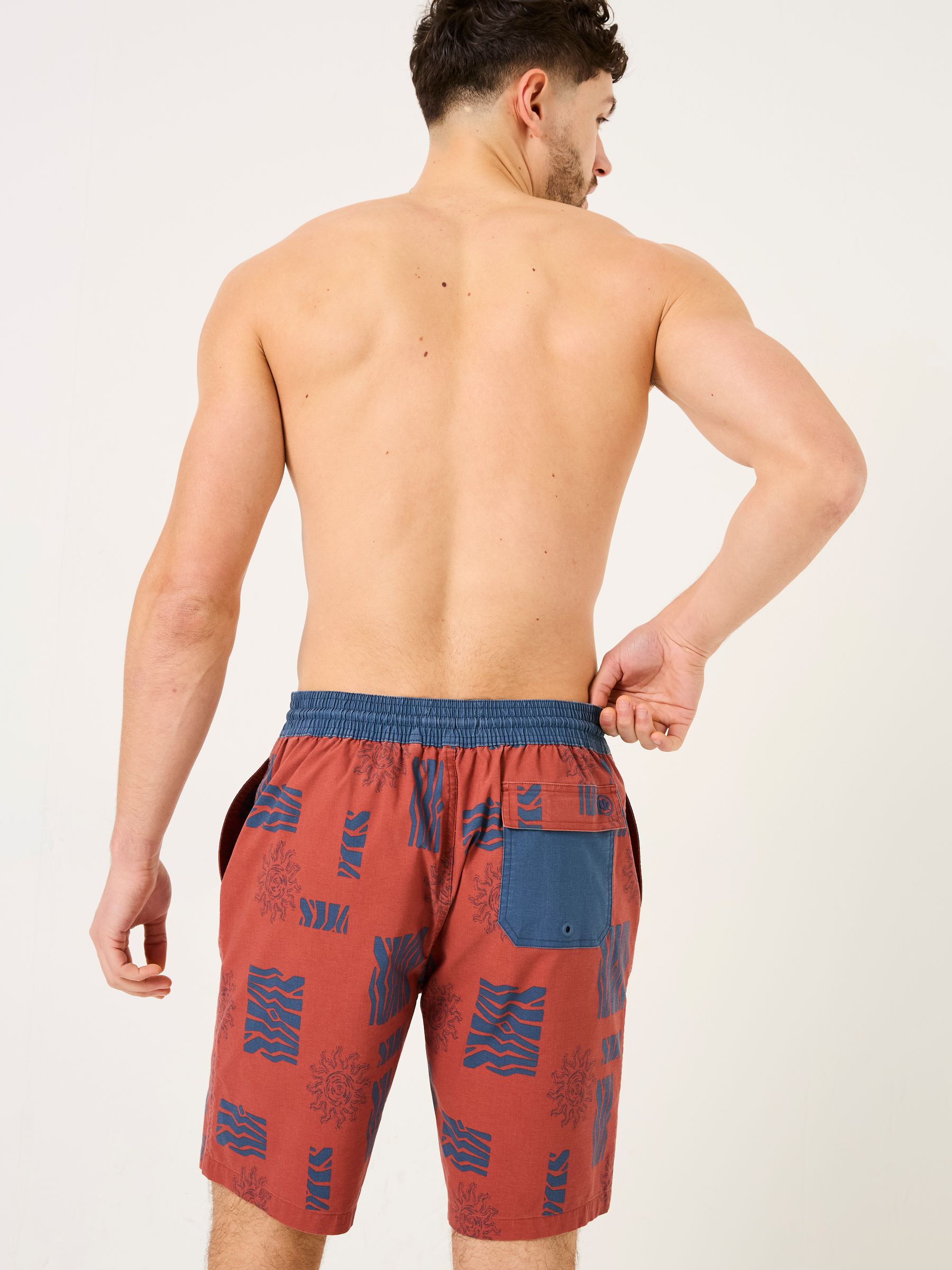 Camber Blue & Brown Swim Shorts - Image 4 of 9