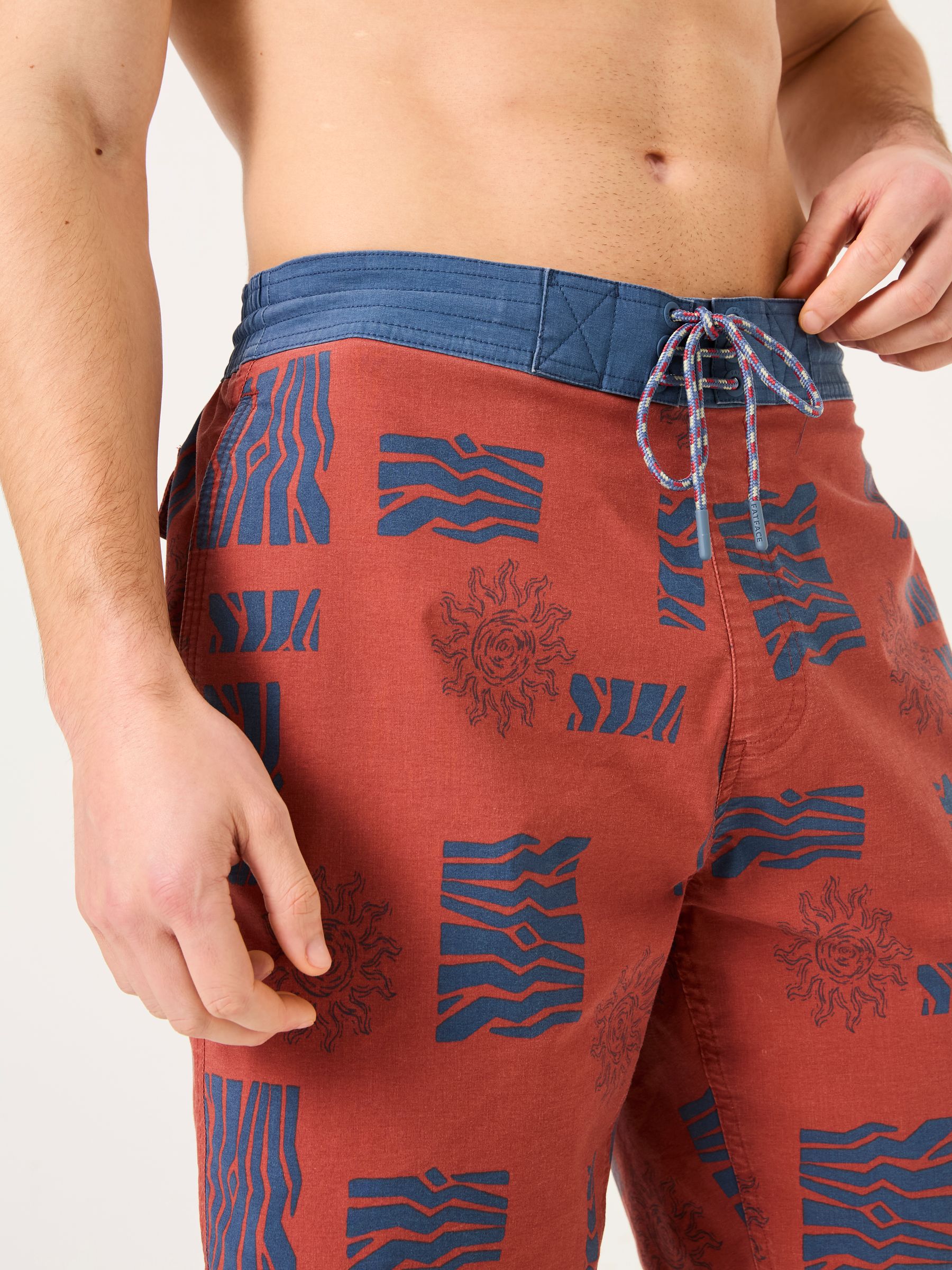 Camber Blue & Brown Swim Shorts - Image 6 of 9