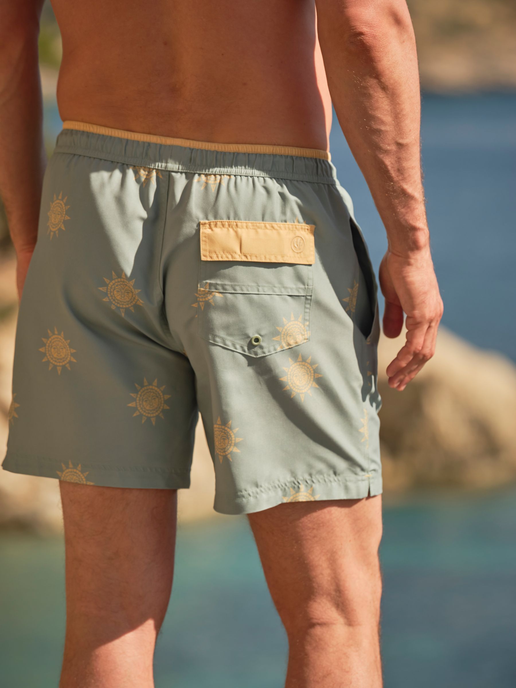 Trevose Green Sun Print Swim Shorts - Image 2 of 5