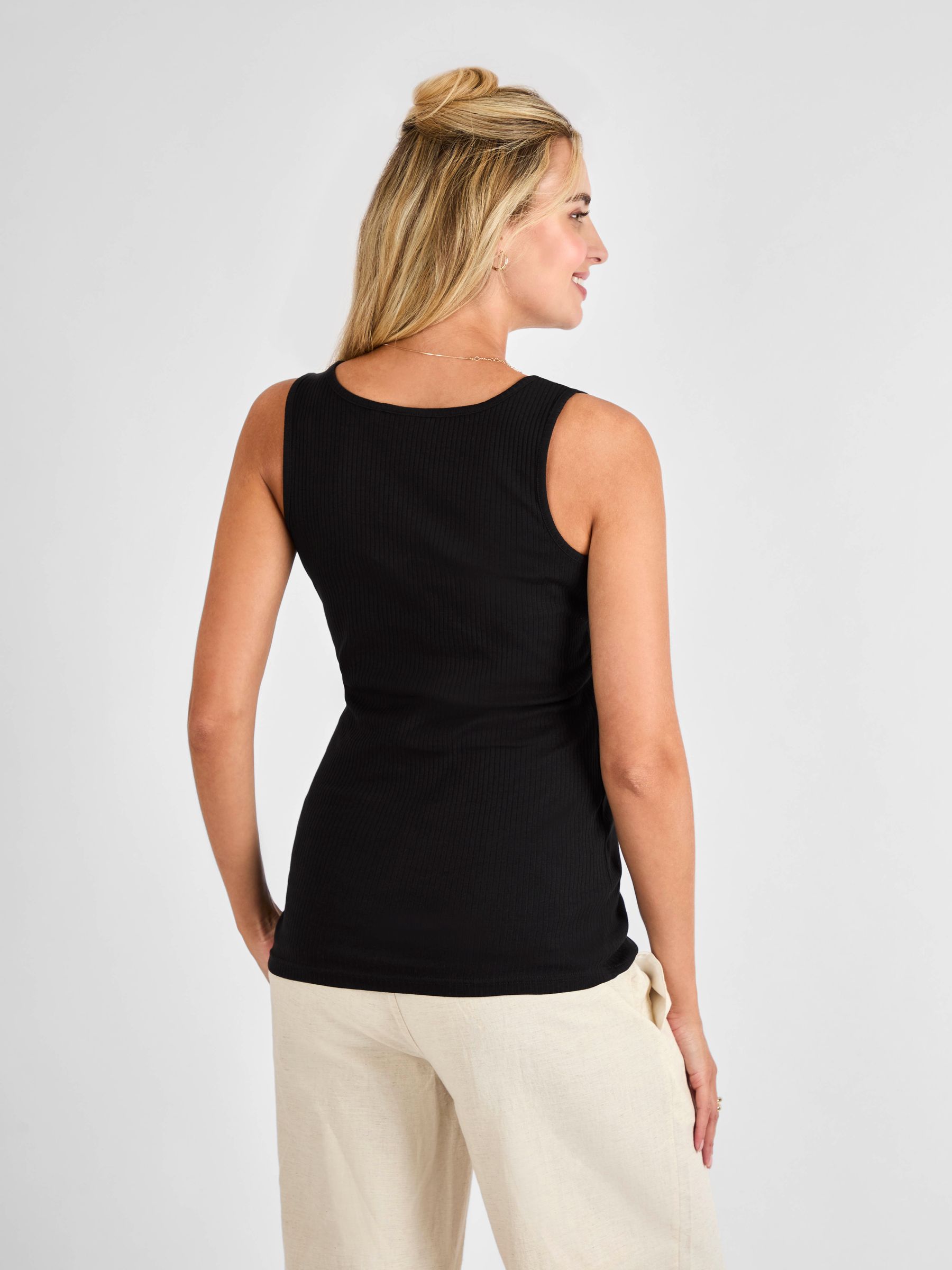 Black Ribbed Maternity & Nursing Vest - Image 2 of 4