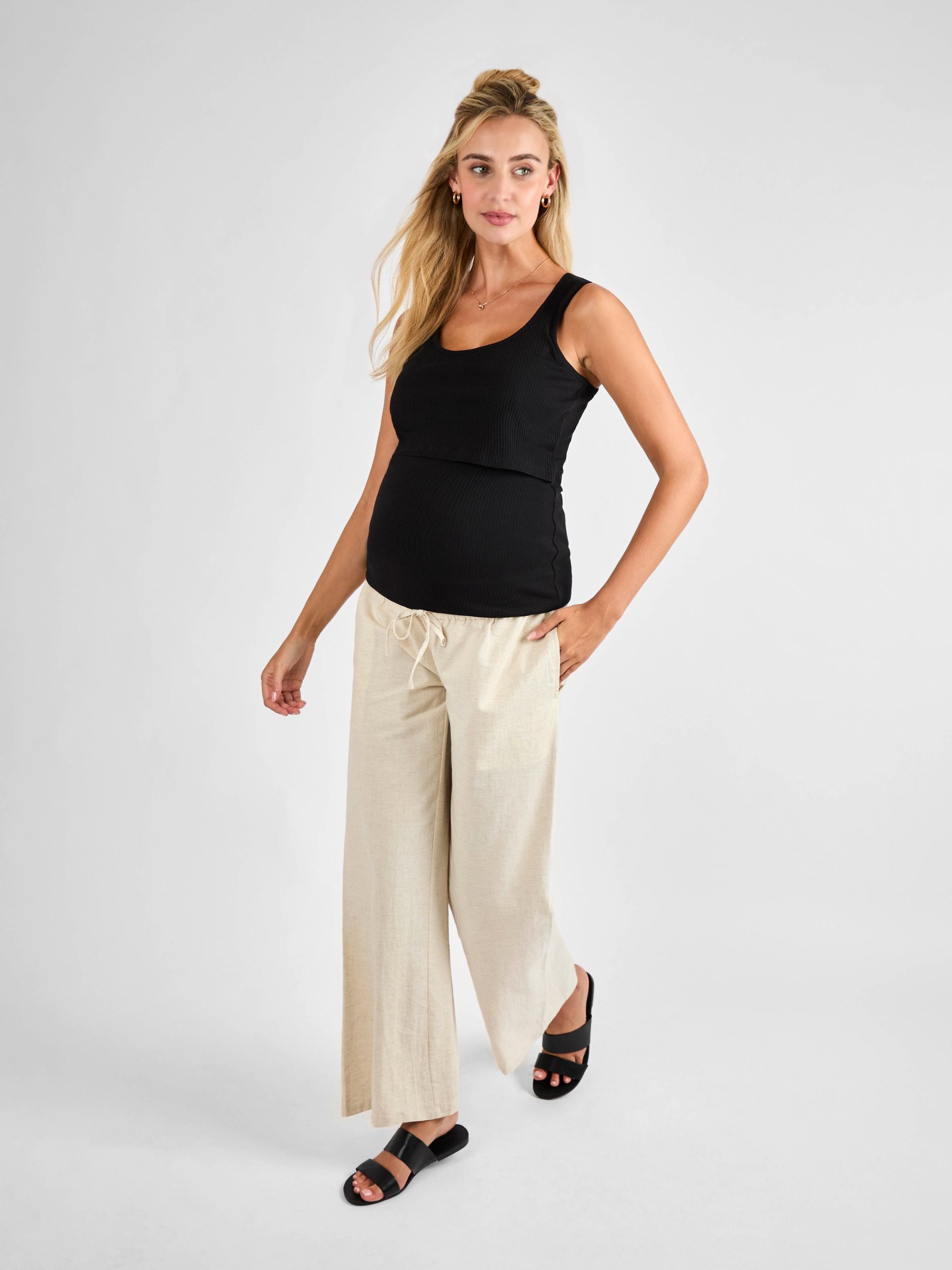Black Ribbed Maternity & Nursing Vest - Image 3 of 4