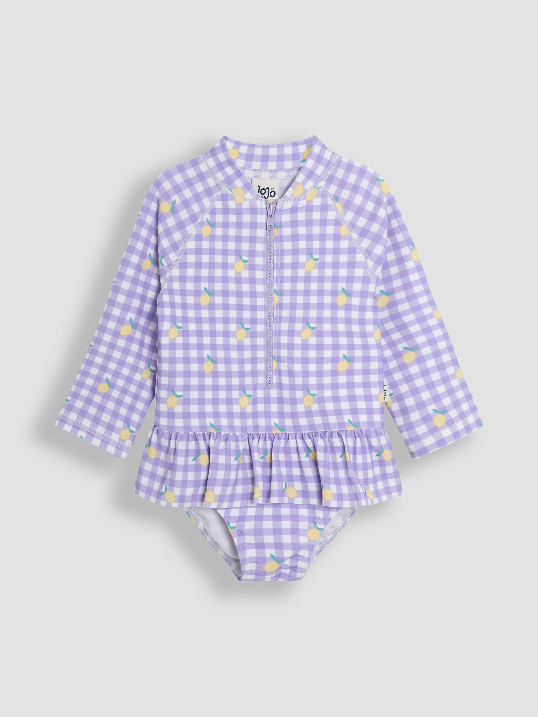 Gingham Long Sleeve Swimsuit - Image 1 of 5