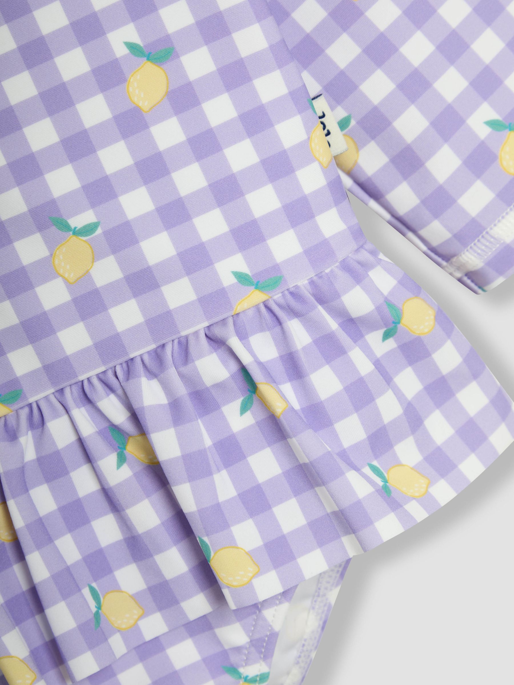 Gingham Long Sleeve Swimsuit - Image 3 of 5
