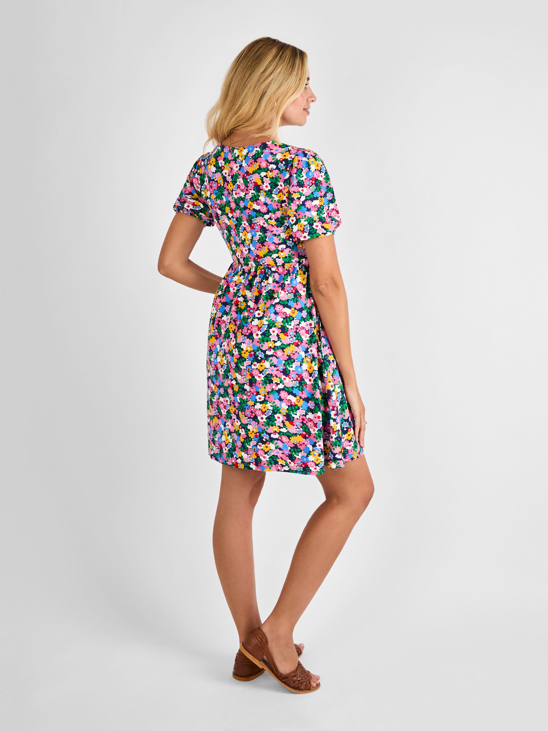 Multi Floral Button Through Maternity Jersey Dress - Image 3 of 4