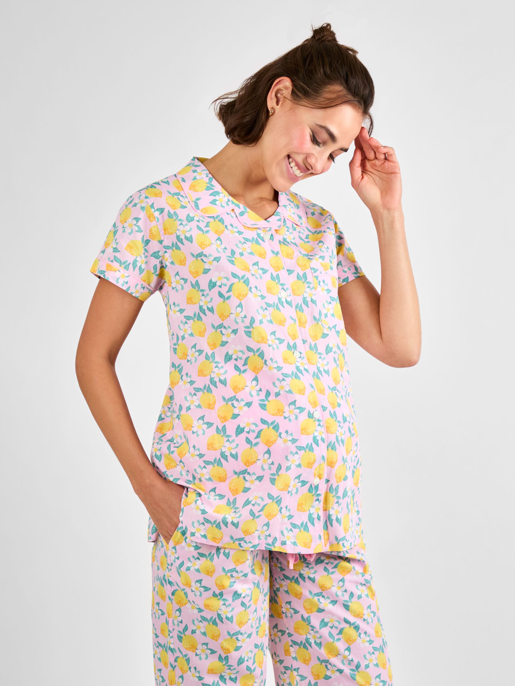Pink Lemon Print Maternity Pyjamas Set - Image 2 of 6