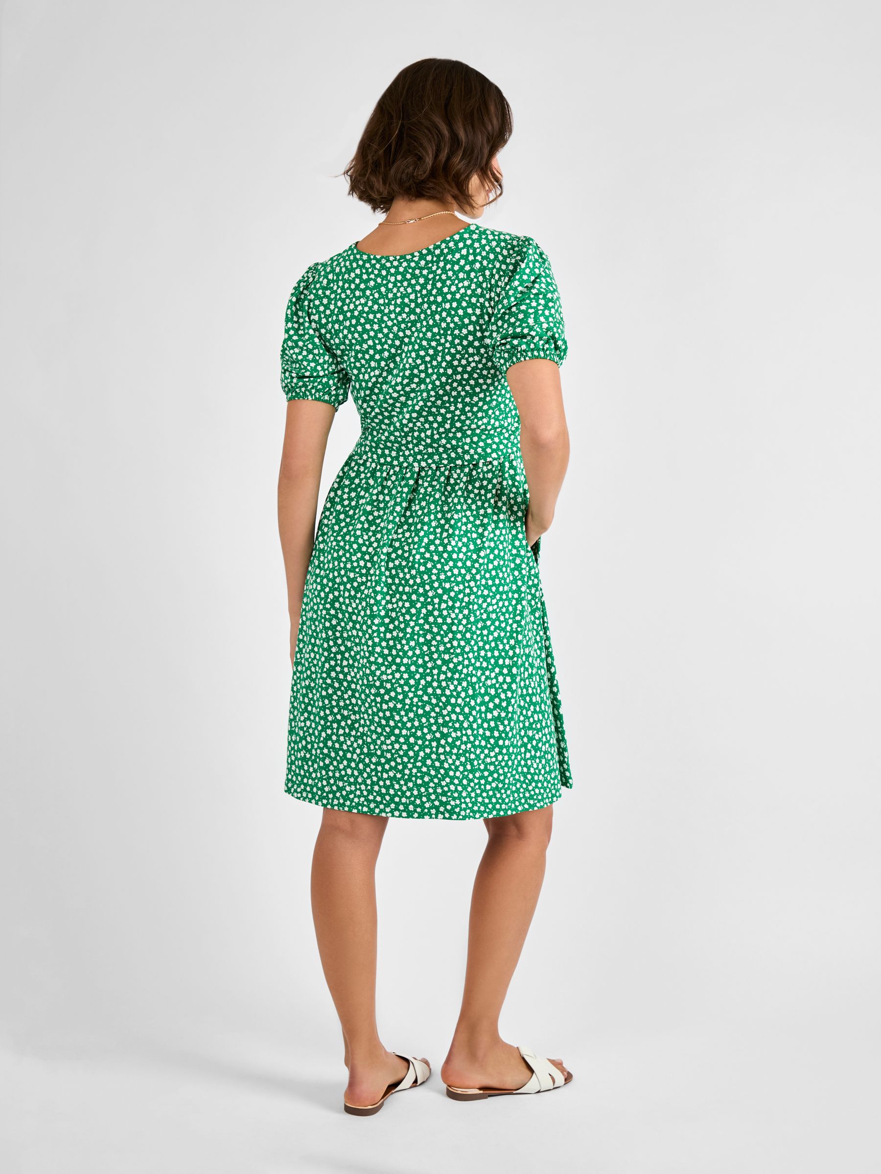 Green Double Layer Maternity & Nursing Jersey Dress - Image 2 of 4