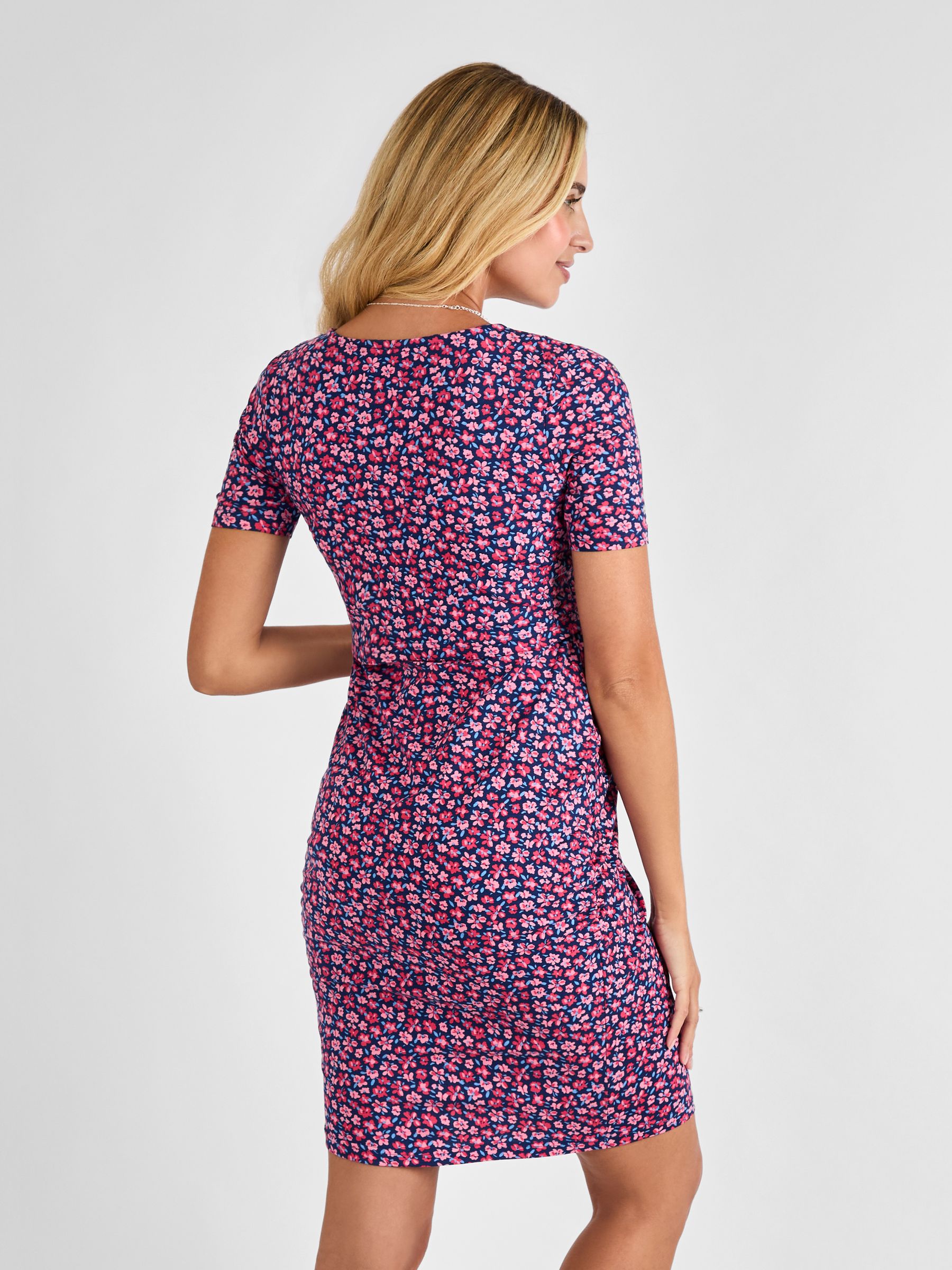Navy Maternity & Nursing Bodycon Dress - Image 2 of 4