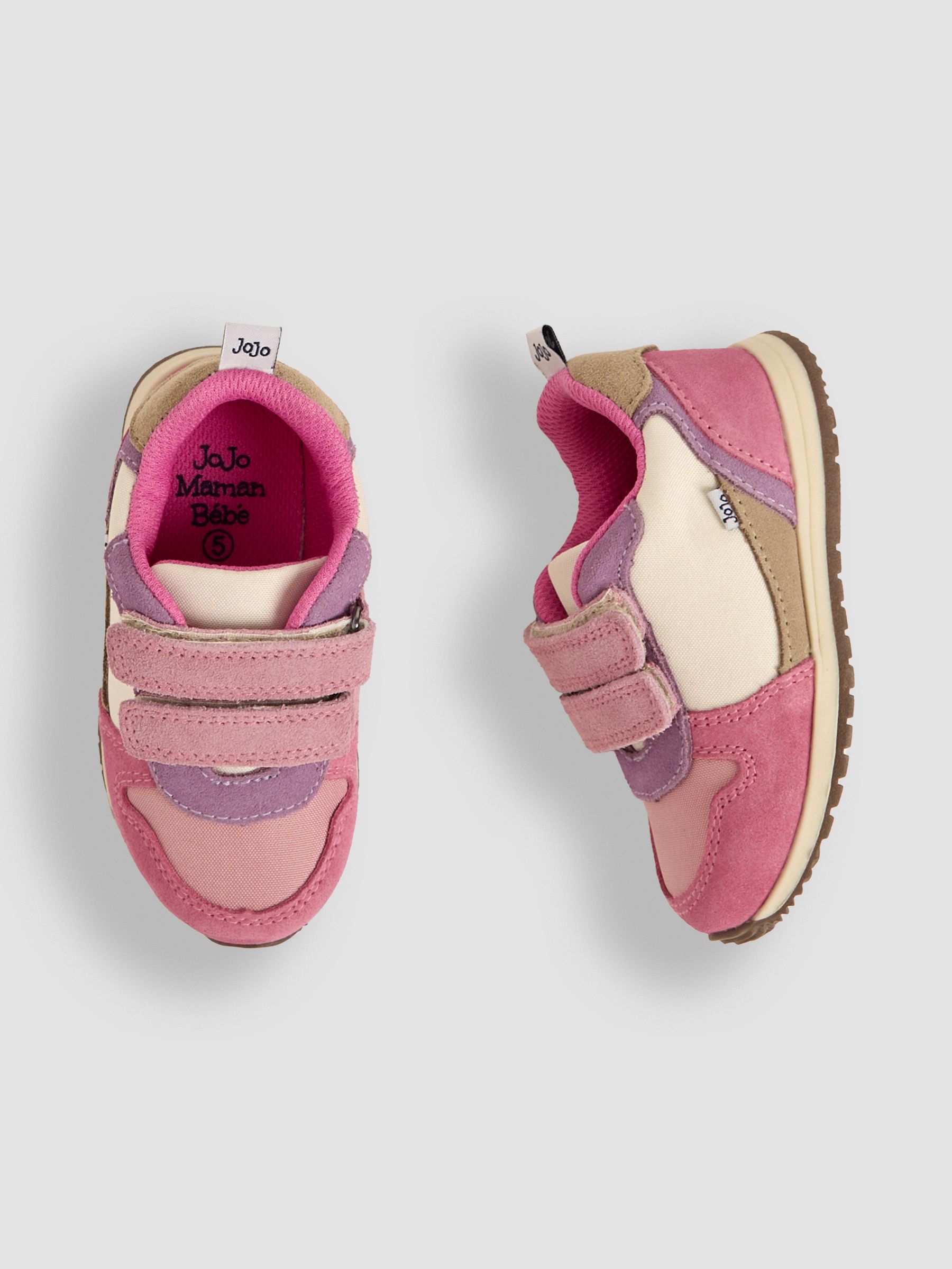 Pink Colourblock Riptape Trainer - Image 3 of 4