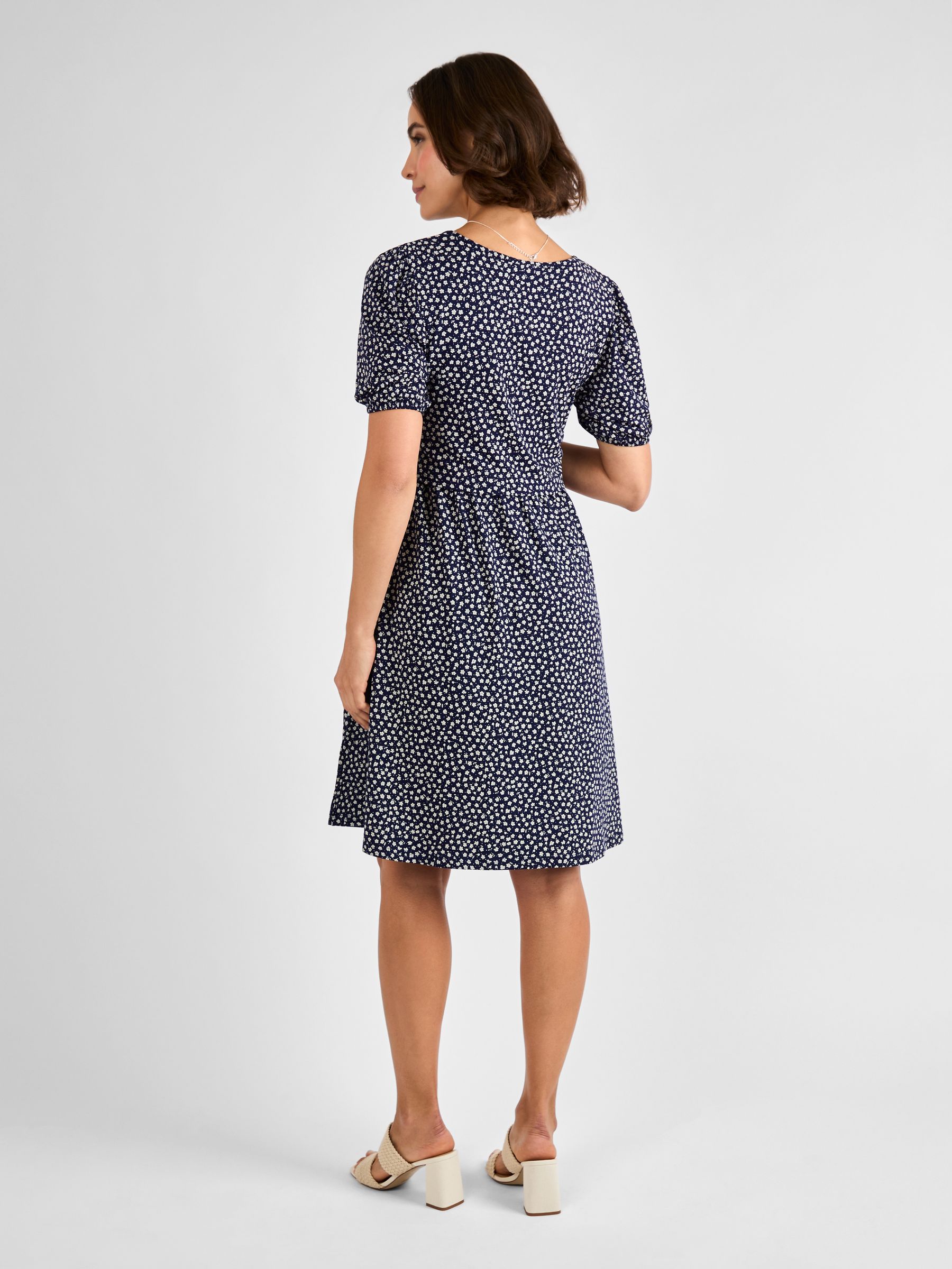 Blue Double Layer Maternity & Nursing Jersey Dress - Image 2 of 4
