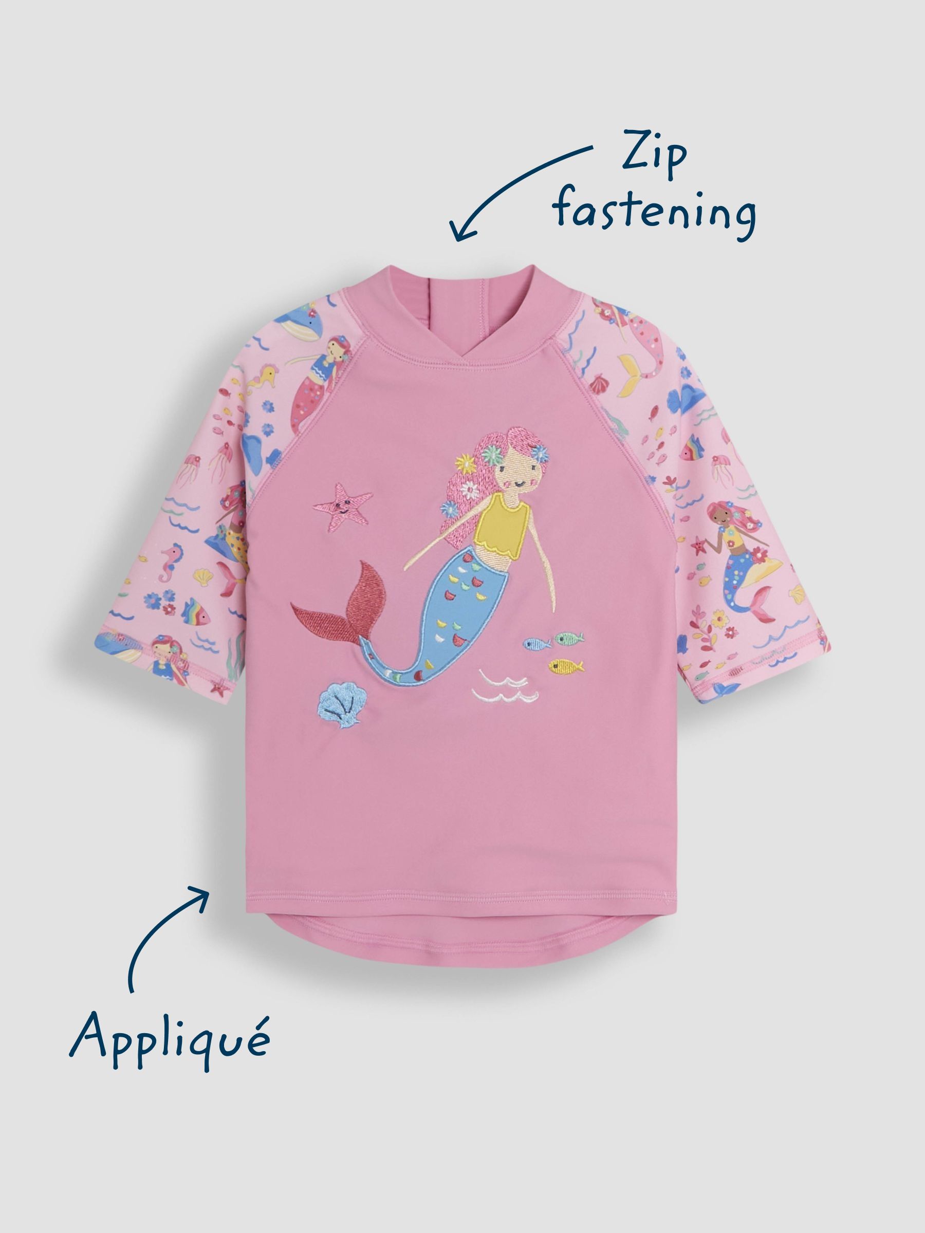 Pink Mermaid 2-Piece UV Sunsafe Suit - Image 7 of 8