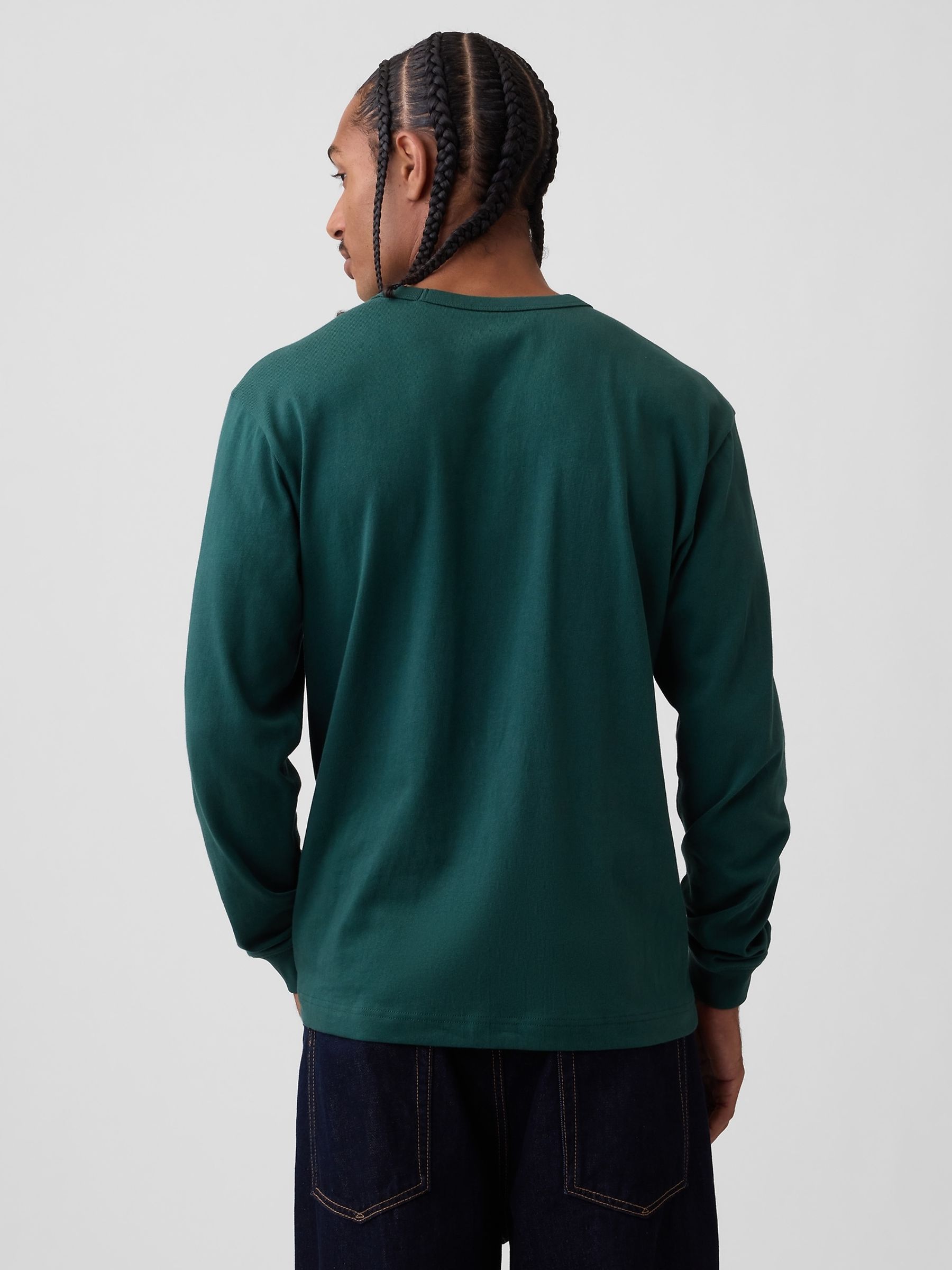 Green Heavyweight Relaxed Long Sleeve T-Shirt - Image 2 of 4