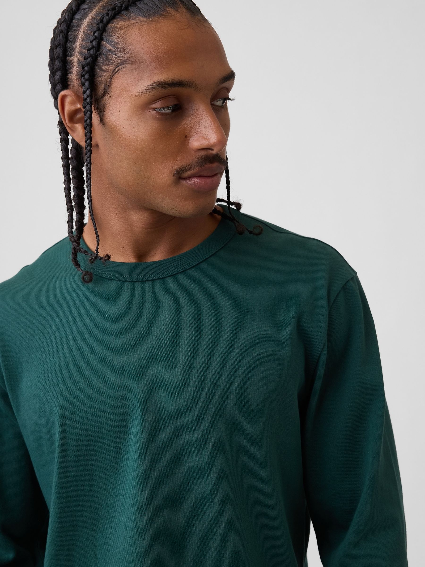 Green Heavyweight Relaxed Long Sleeve T-Shirt - Image 4 of 4