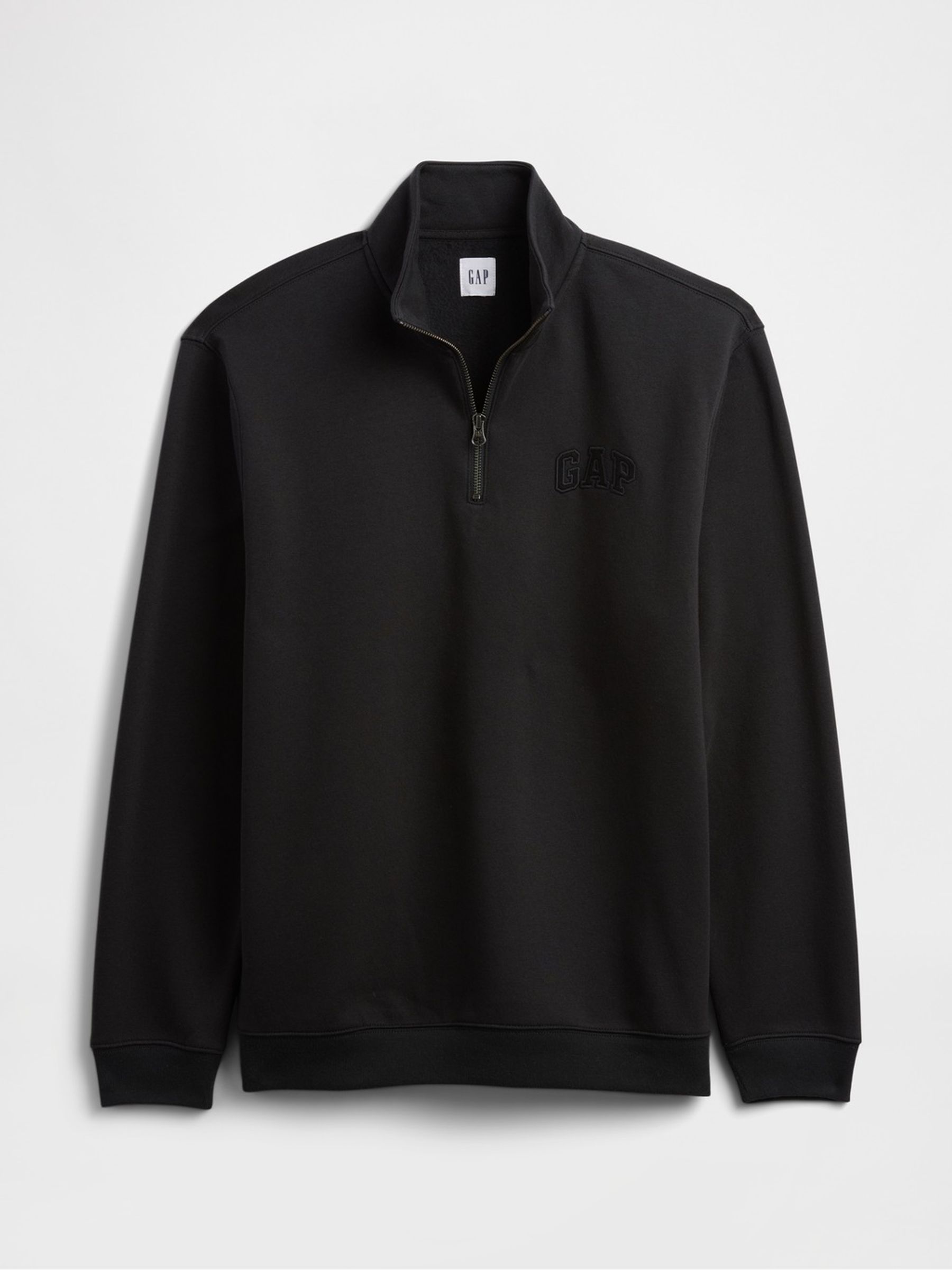 Black Relaxed Logo Quarter-Zip Sweatshirt - Image 4 of 4 Black Relaxed Logo Quarter-Zip Sweatshirt - Image 4 of 4