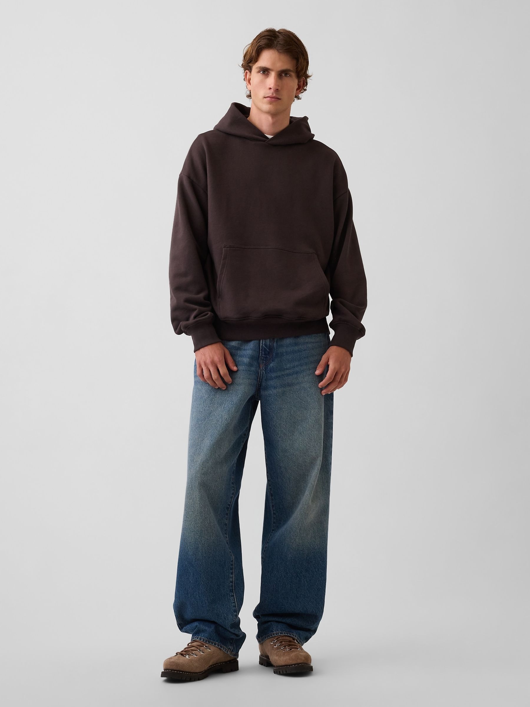 Dark Brown Heavyweight Oversized Hoodie - Image 3 of 4