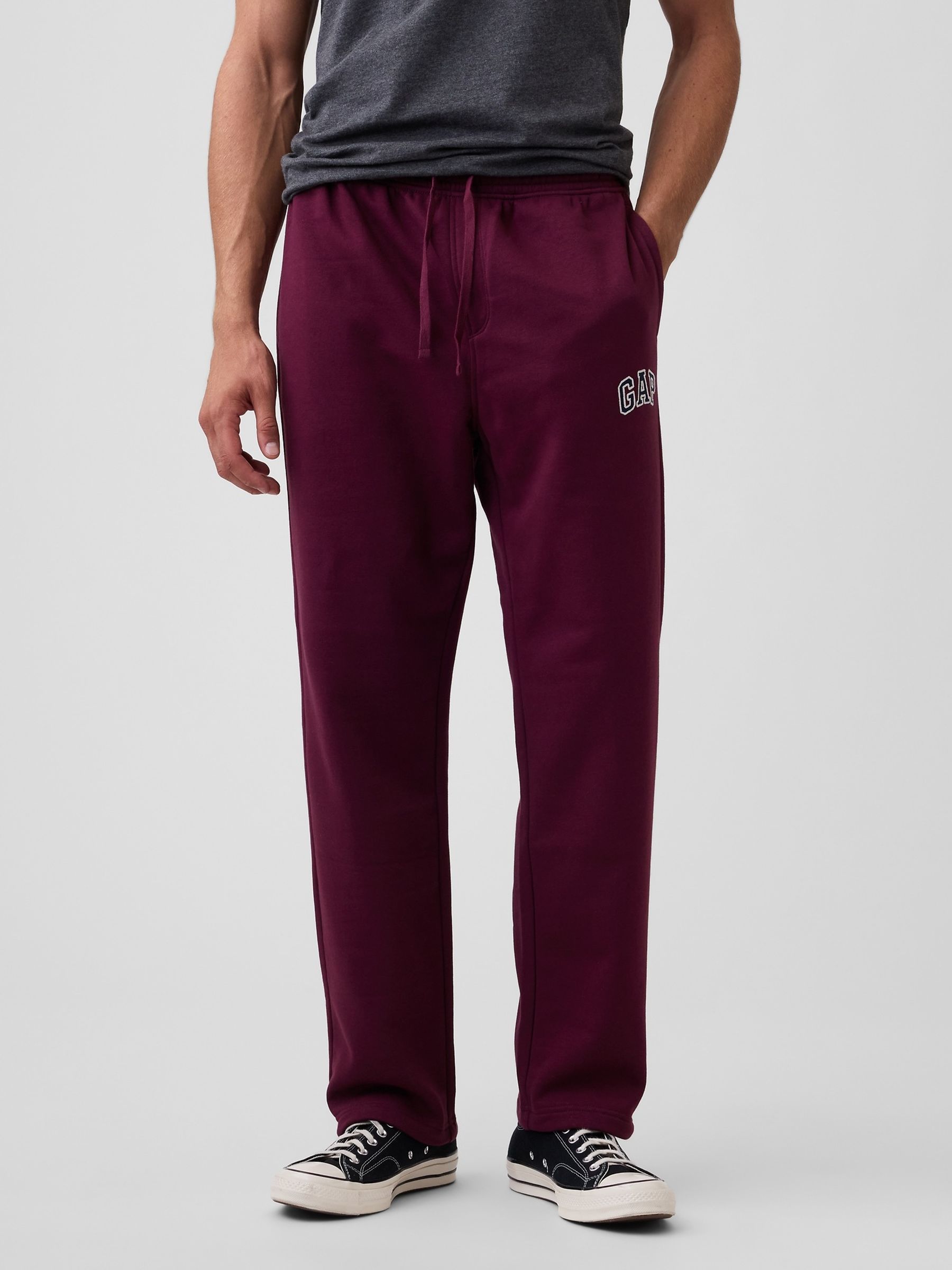 Burgundy Red Logo Straight-Leg Joggers - Image 1 of 5
