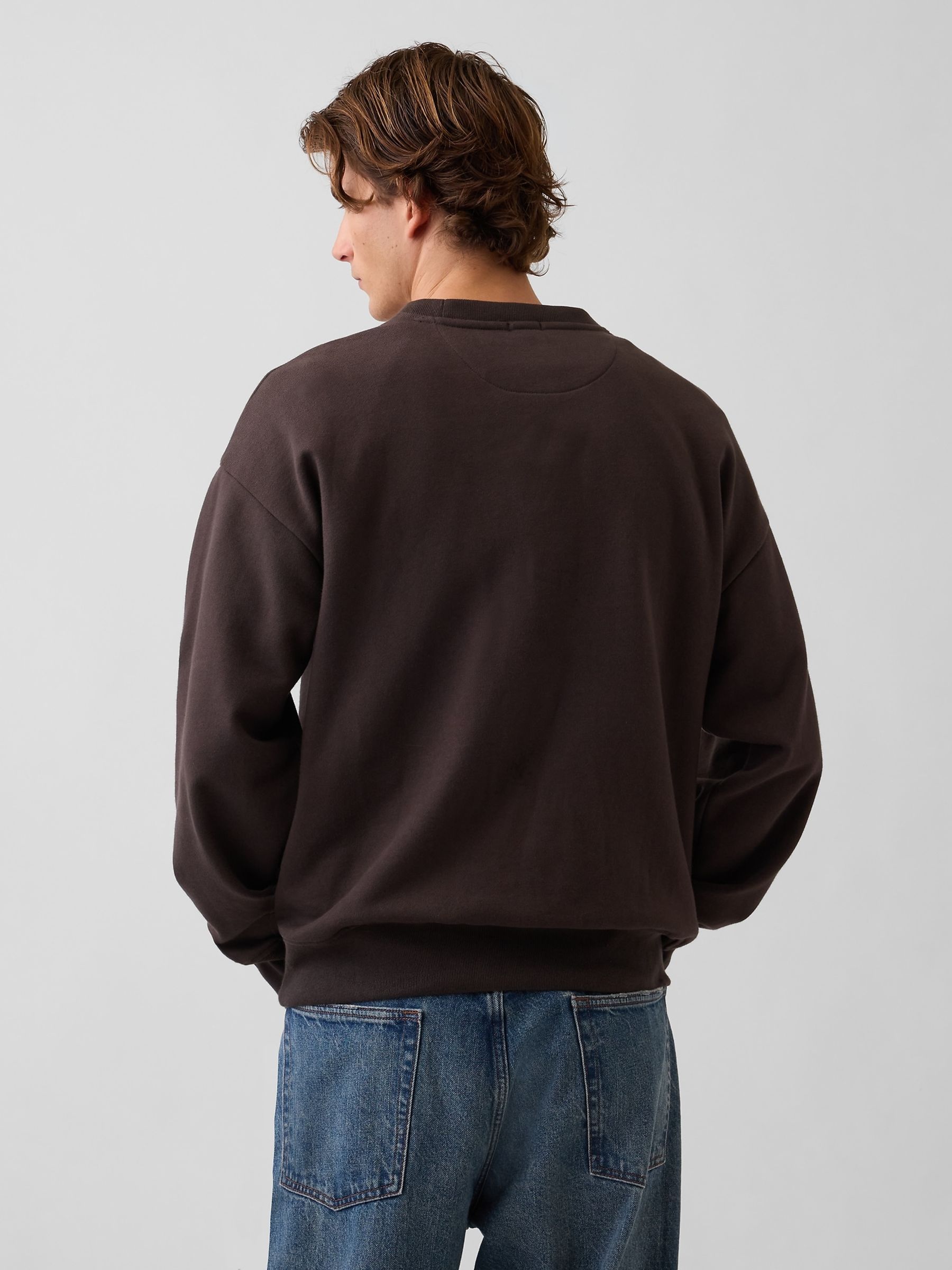 Brown Heavyweight Oversized Sweatshirt - Image 2 of 4 Brown Heavyweight Oversized Sweatshirt - Image 2 of 4