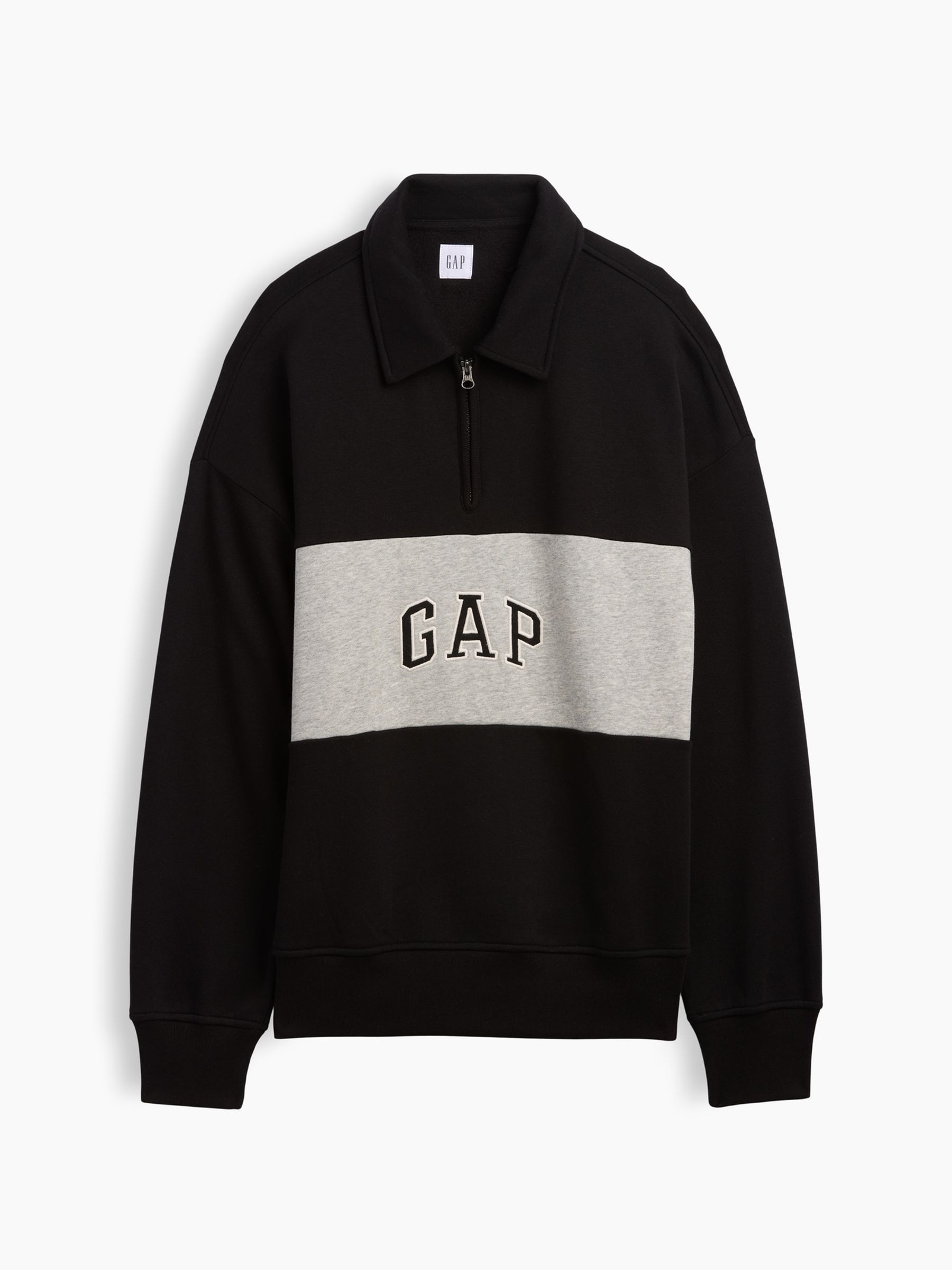 Black Oversized Logo Quarter-Zip Sweatshirt - Image 4 of 4