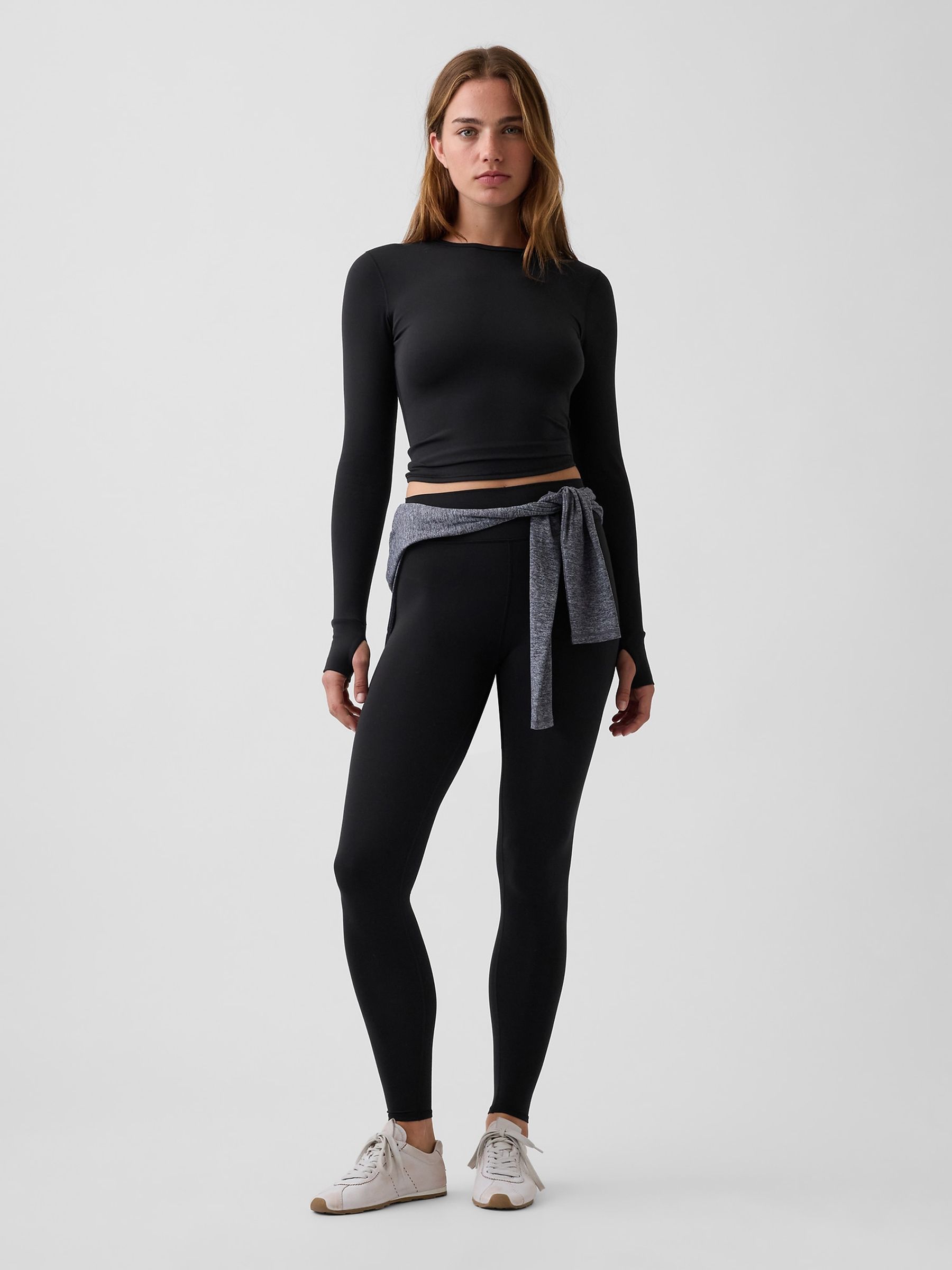 Black GapFit Smooth High Waisted Leggings - Image 3 of 5