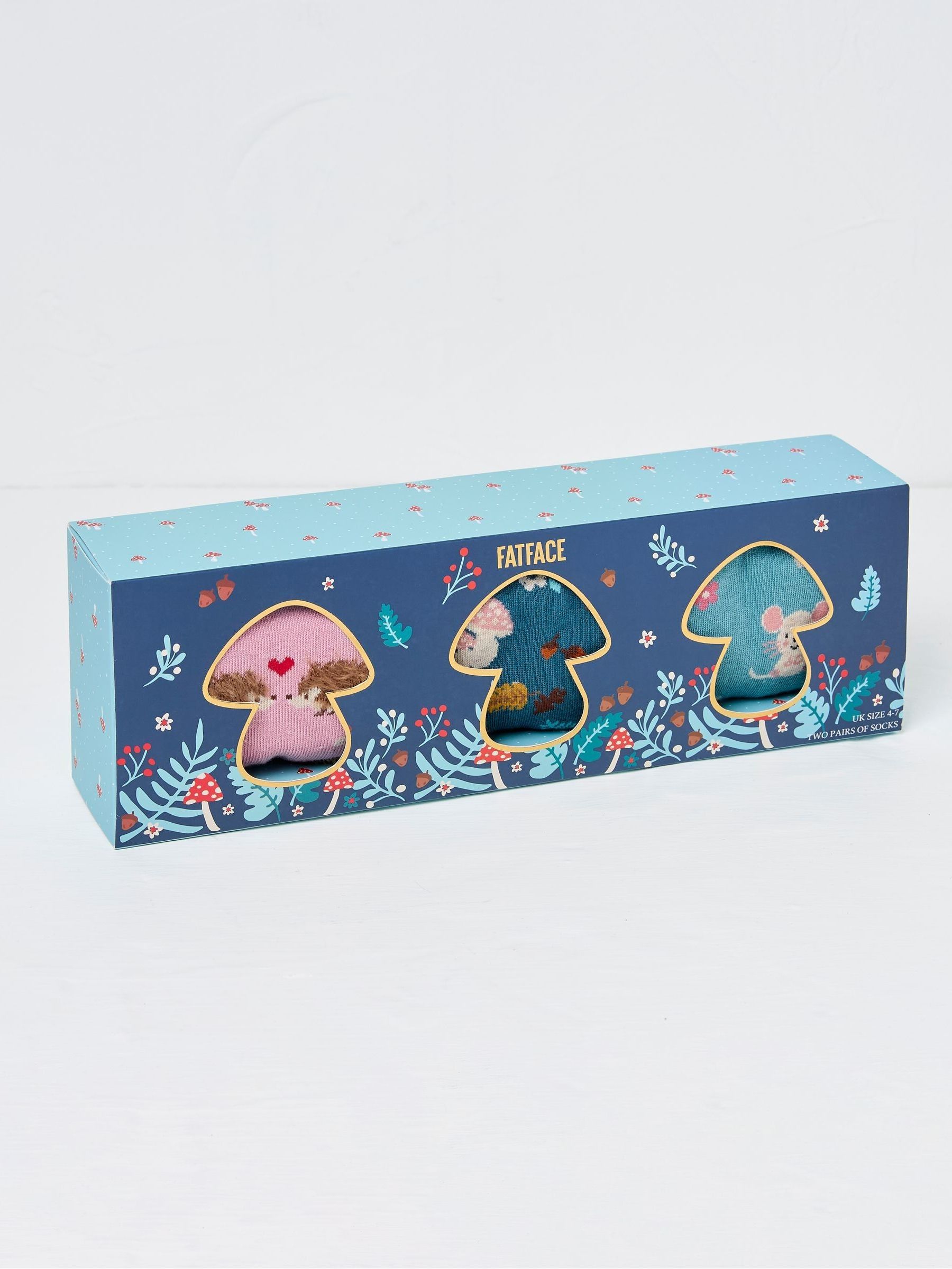 Multi Woodland Socks 3 Pack In A Box - Image 1 of 2