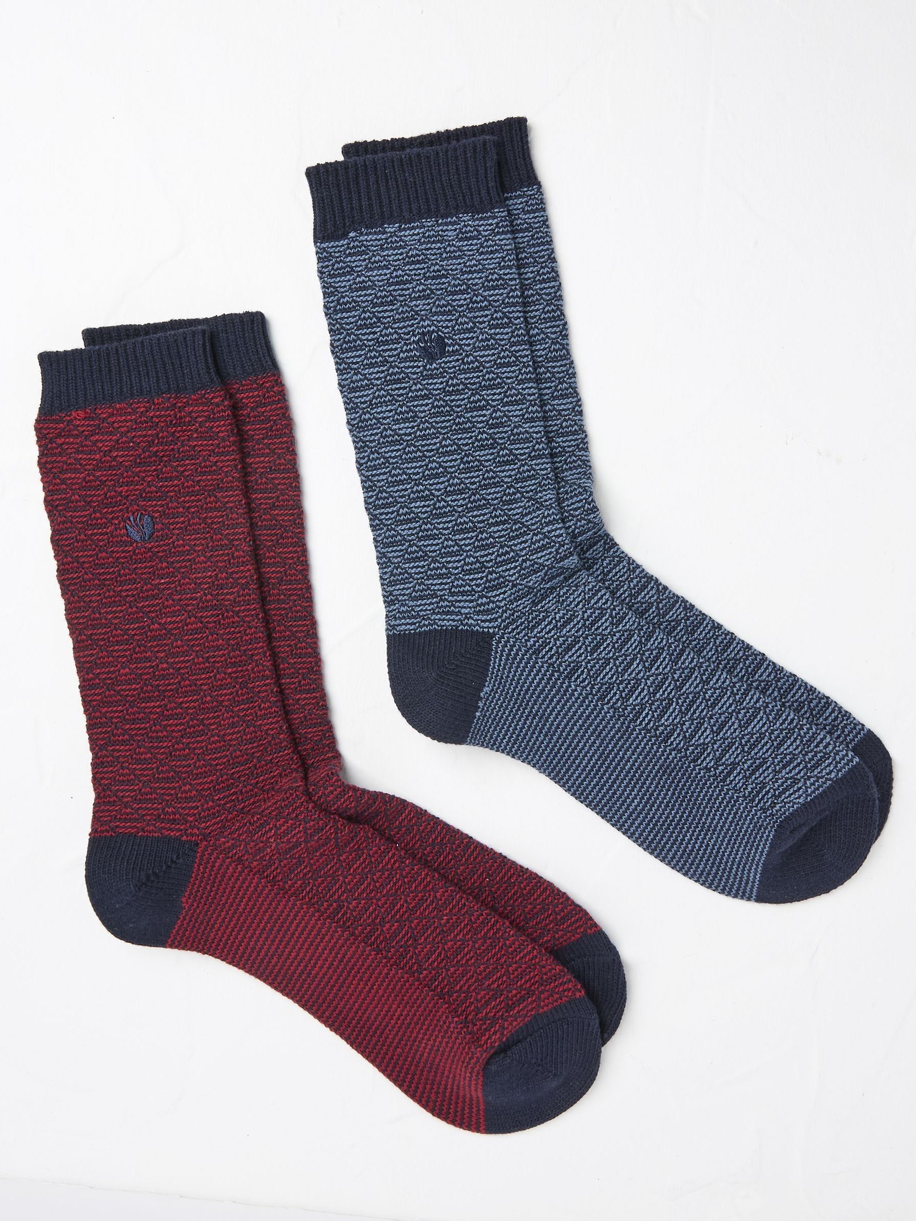 Nathan Red Geo Socks 2 Pack - Image 1 of 2