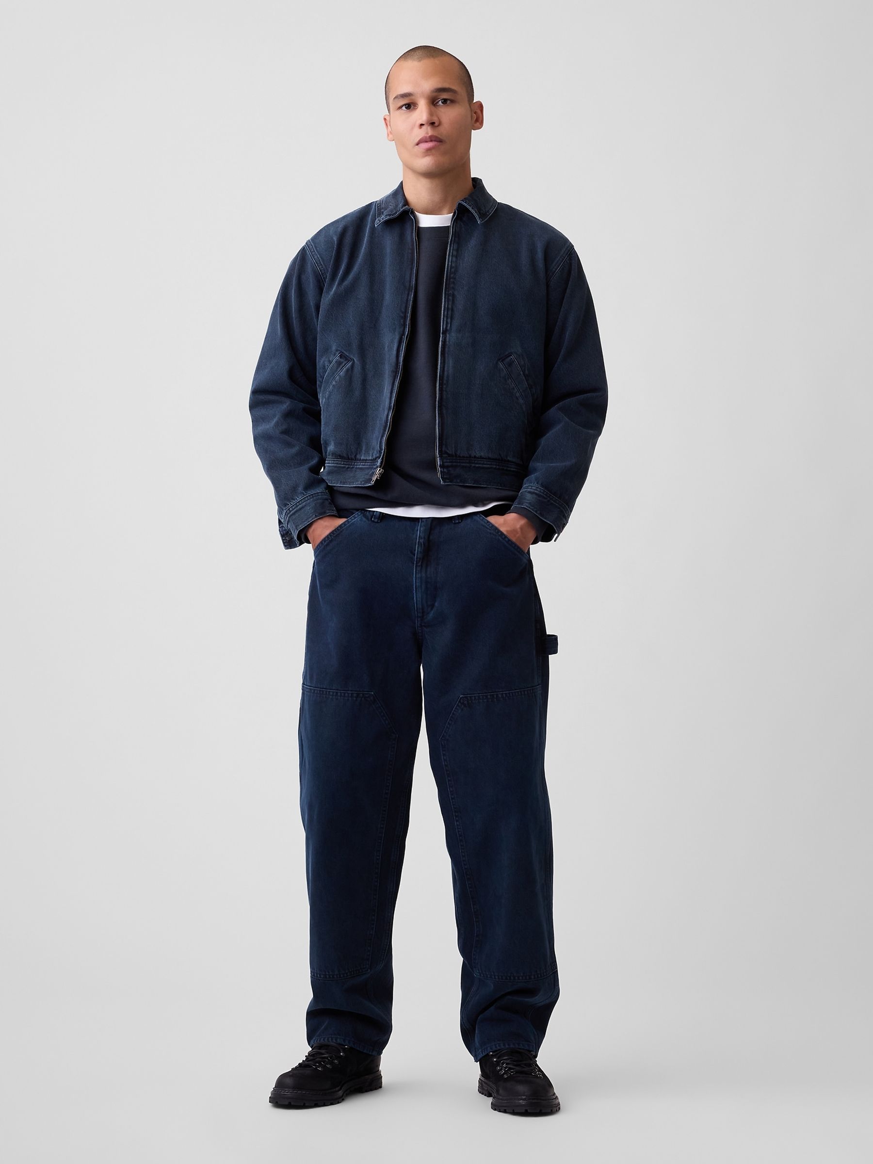 Navy Oversized Terry Sweatshirt - Image 3 of 4