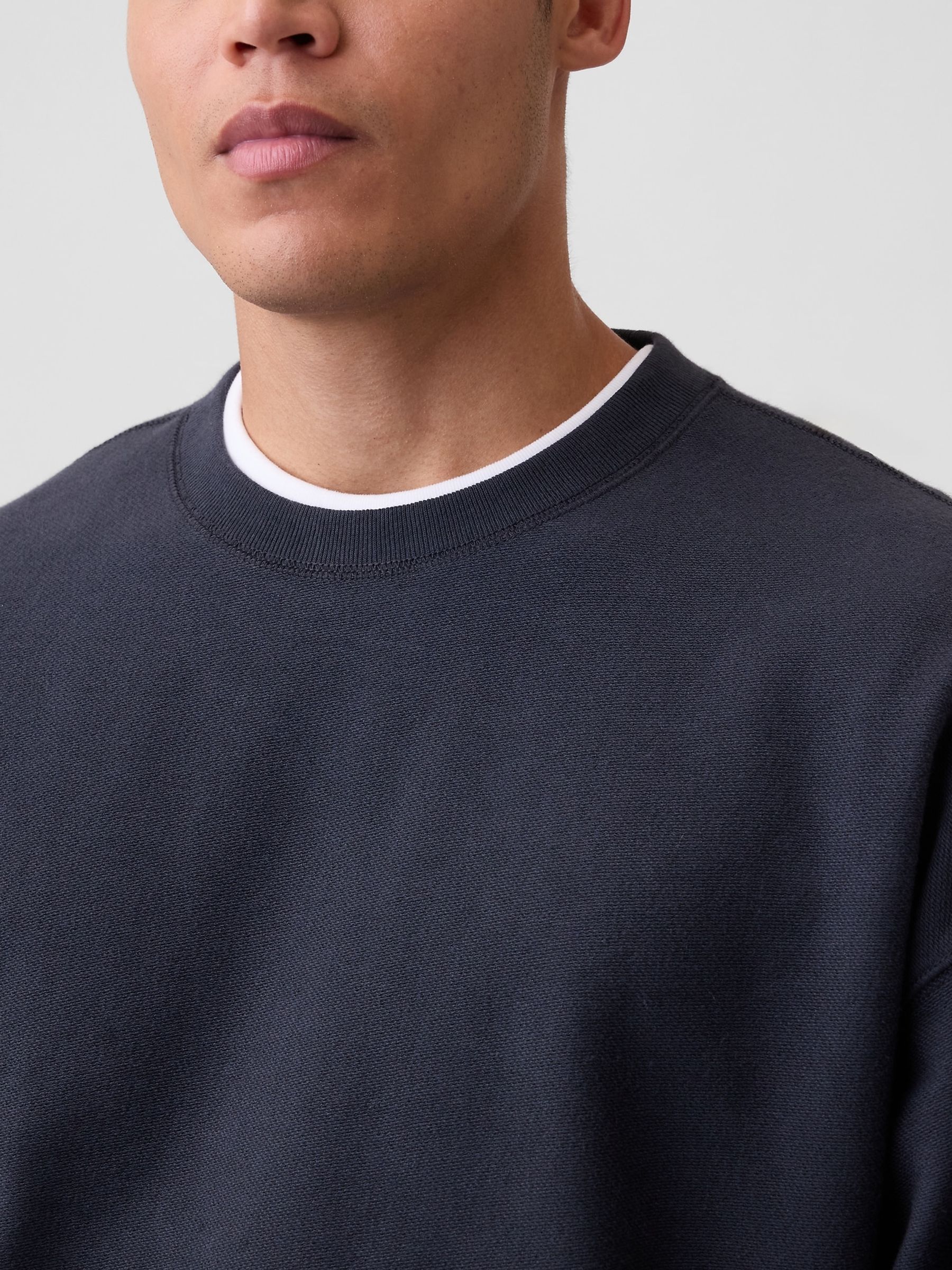 Navy Oversized Terry Sweatshirt - Image 4 of 4