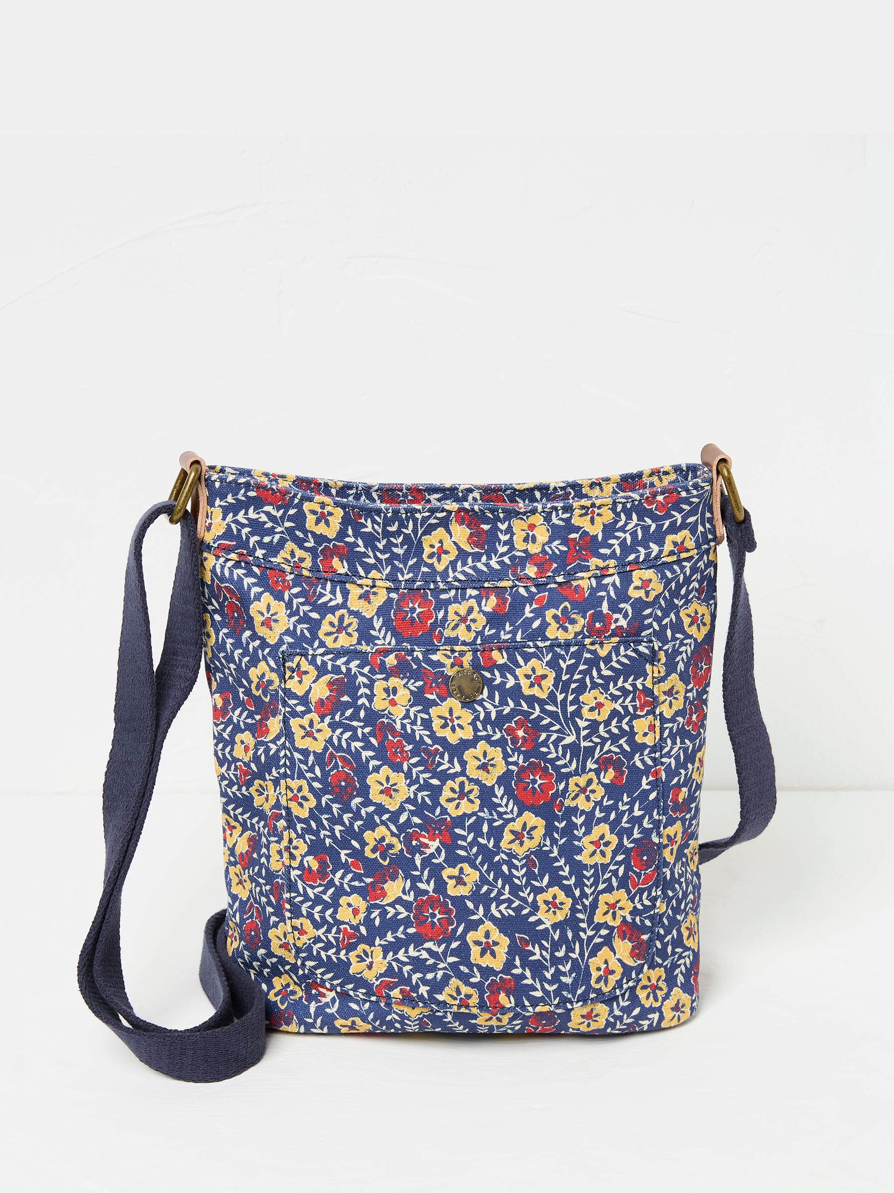 Navy Blue Mini Canvas Cross-Body Bag - Image 1 of 2