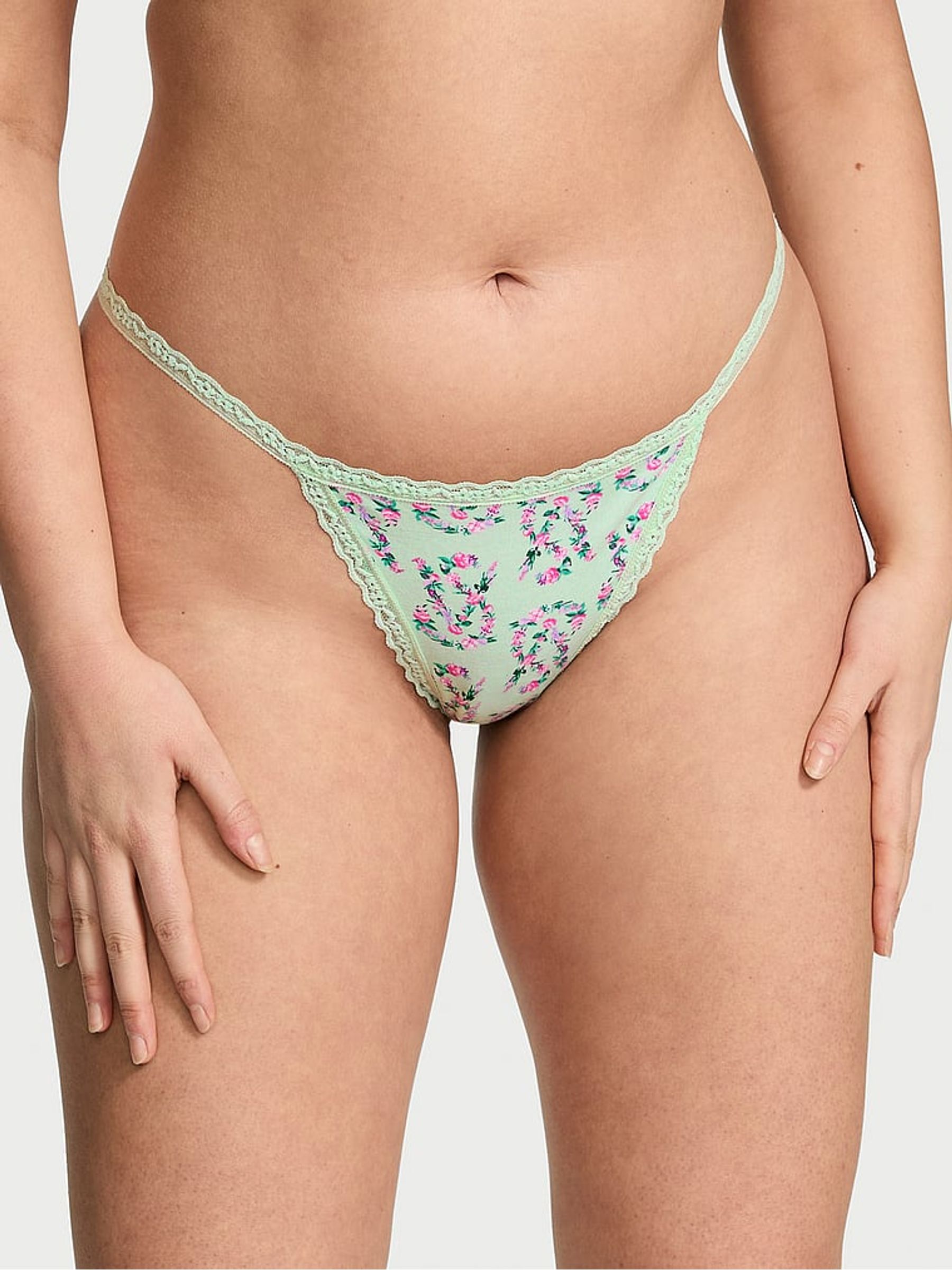 Pretty Mint Green G String Knickers - Image 1 of 3