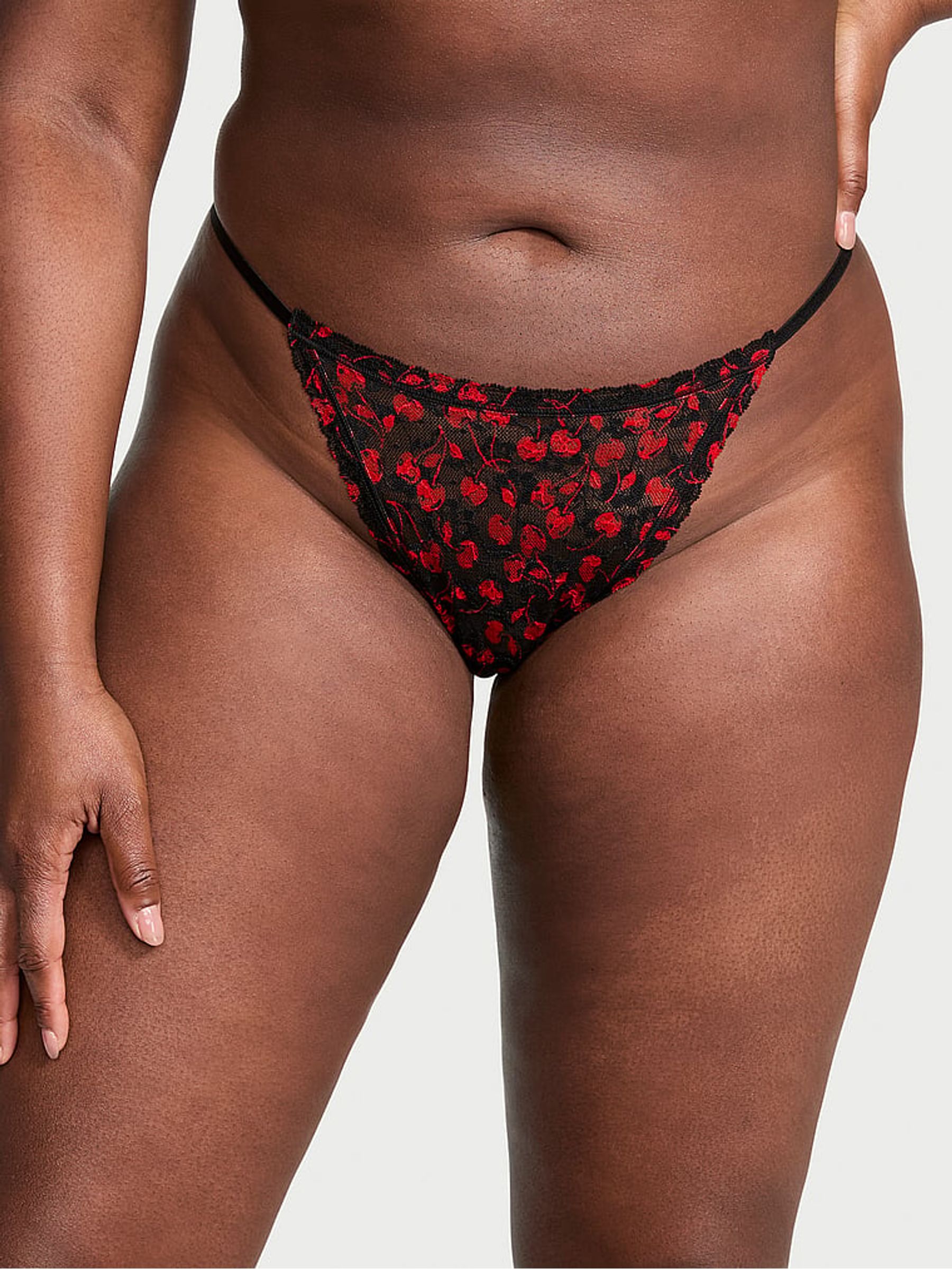 Black Cherries Thong Knickers - Image 1 of 3