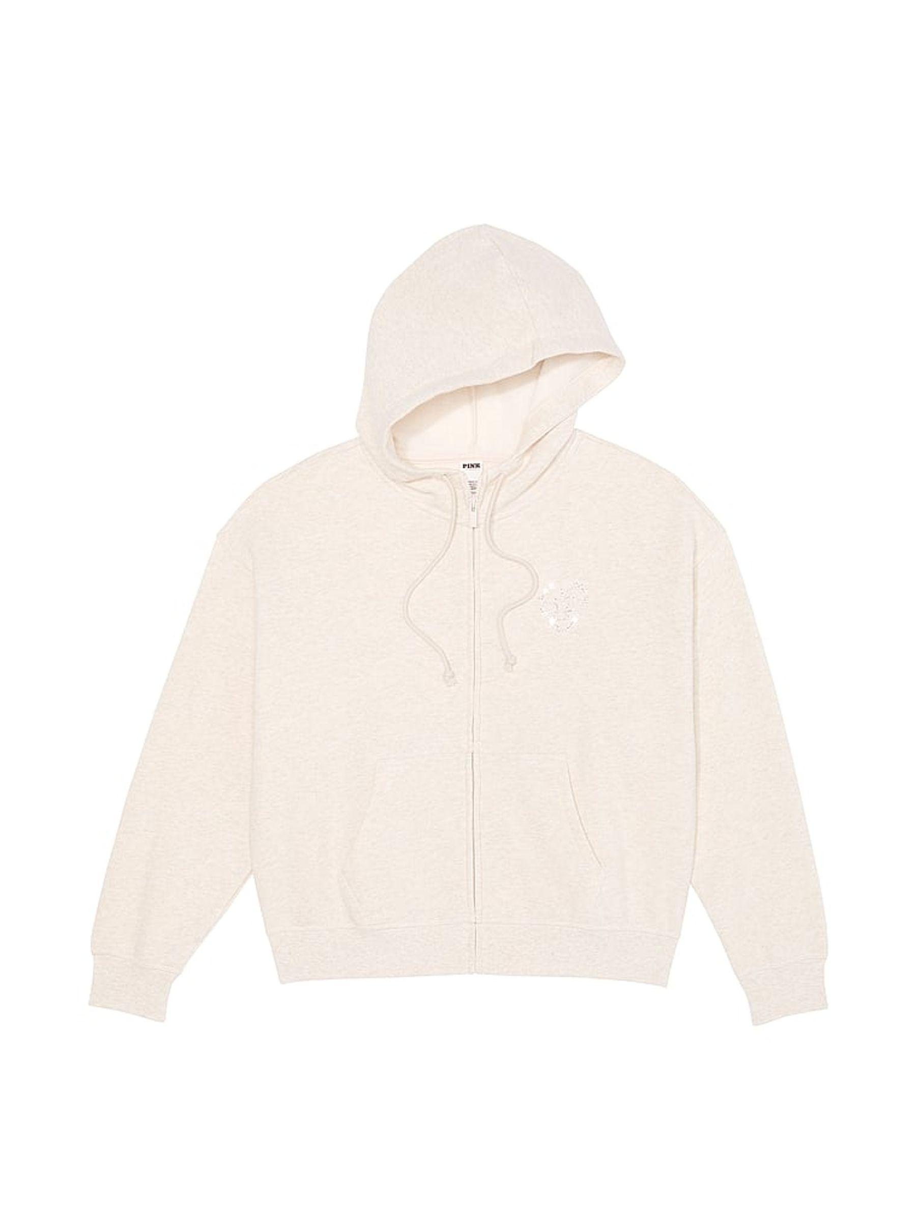 Natural Heather White Zip Up Hoodie - Image 3 of 3