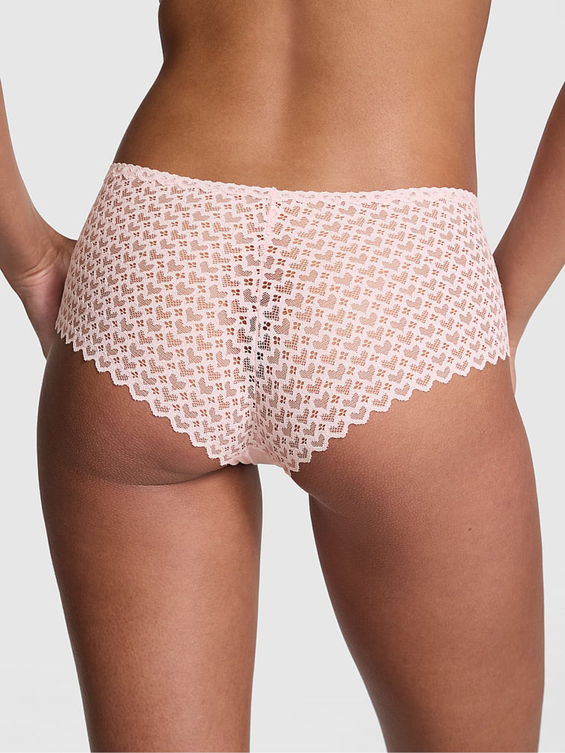 Angel Pink Cheeky No Show Heart Lace Knickers - Image 2 of 3