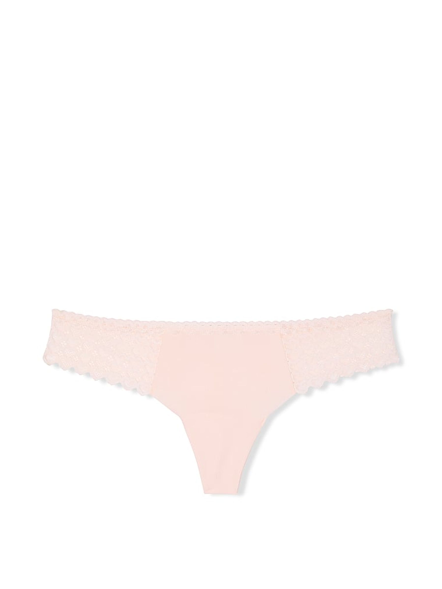 Angel Pink Thong No Show Heart Lace Knickers - Image 3 of 3
