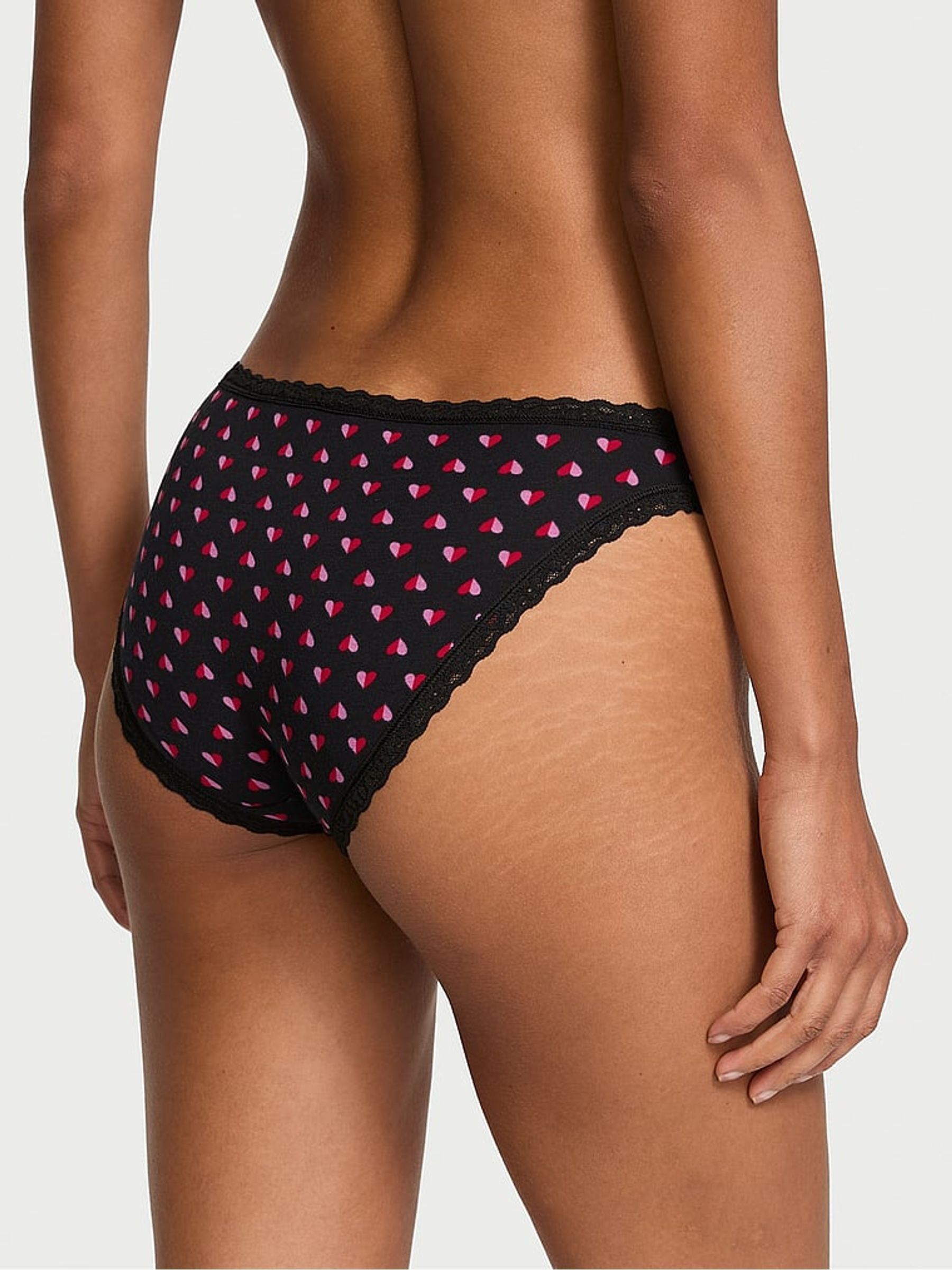 Black Two Tone Heart Bikini Knickers - Image 2 of 3