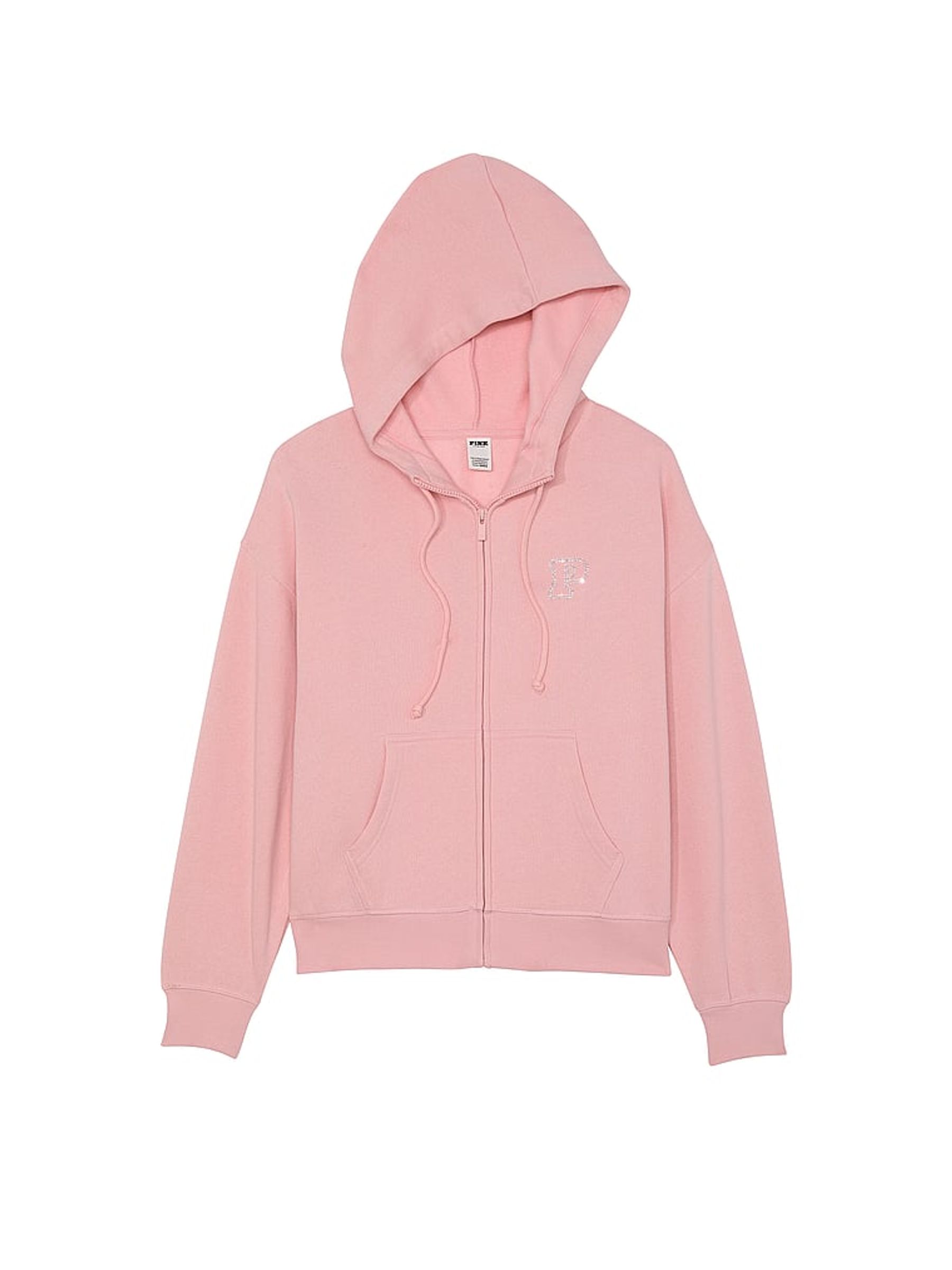 Dusk Pink Shine Zip Up Fleece Hoodie - Image 3 of 4