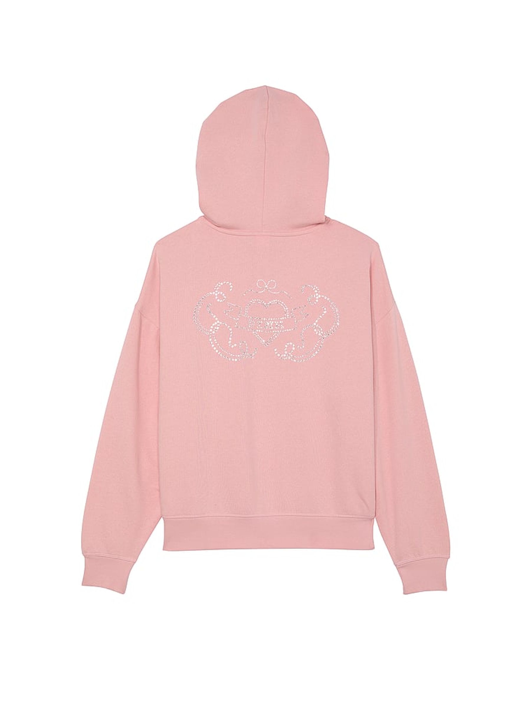 Dusk Pink Shine Zip Up Fleece Hoodie - Image 4 of 4