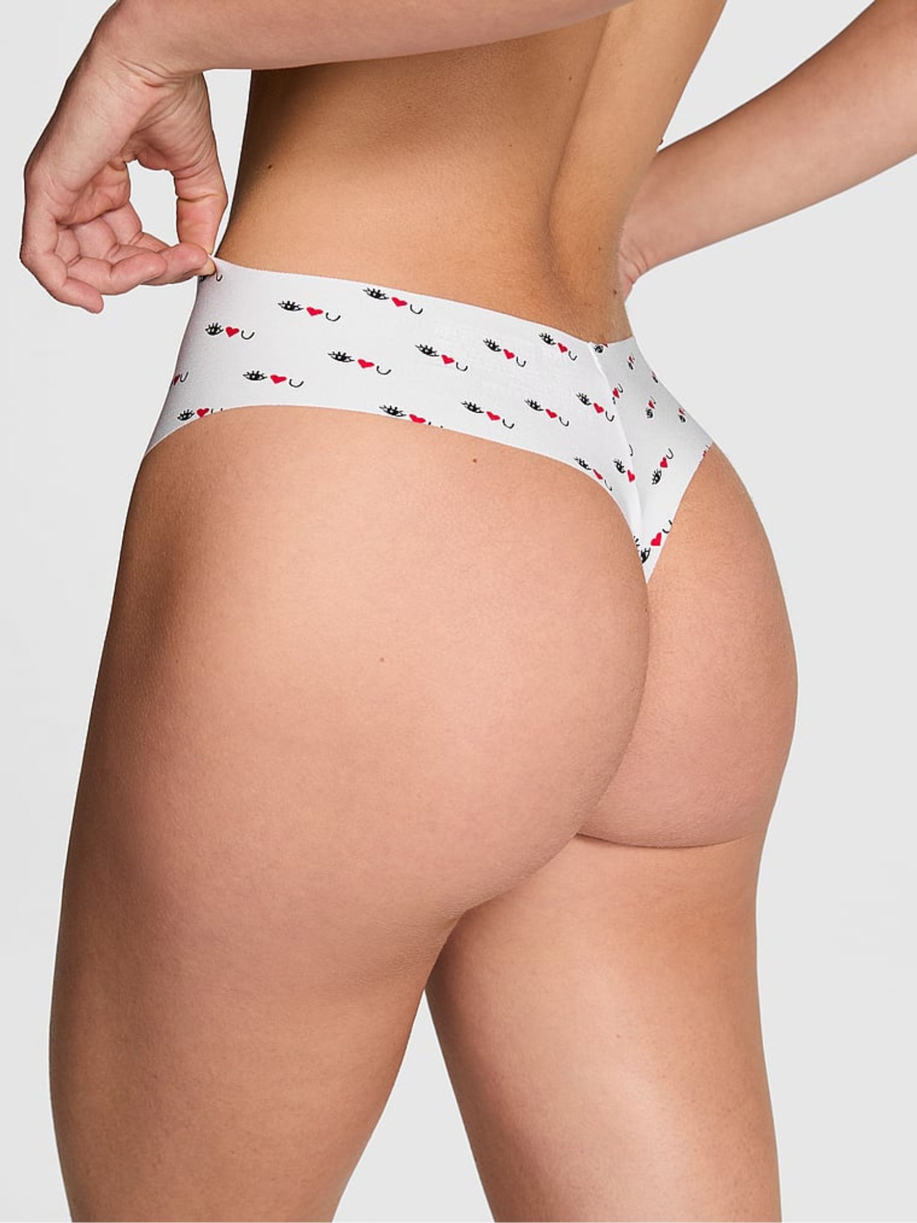 White Eye Heart You Thong Knickers - Image 2 of 3