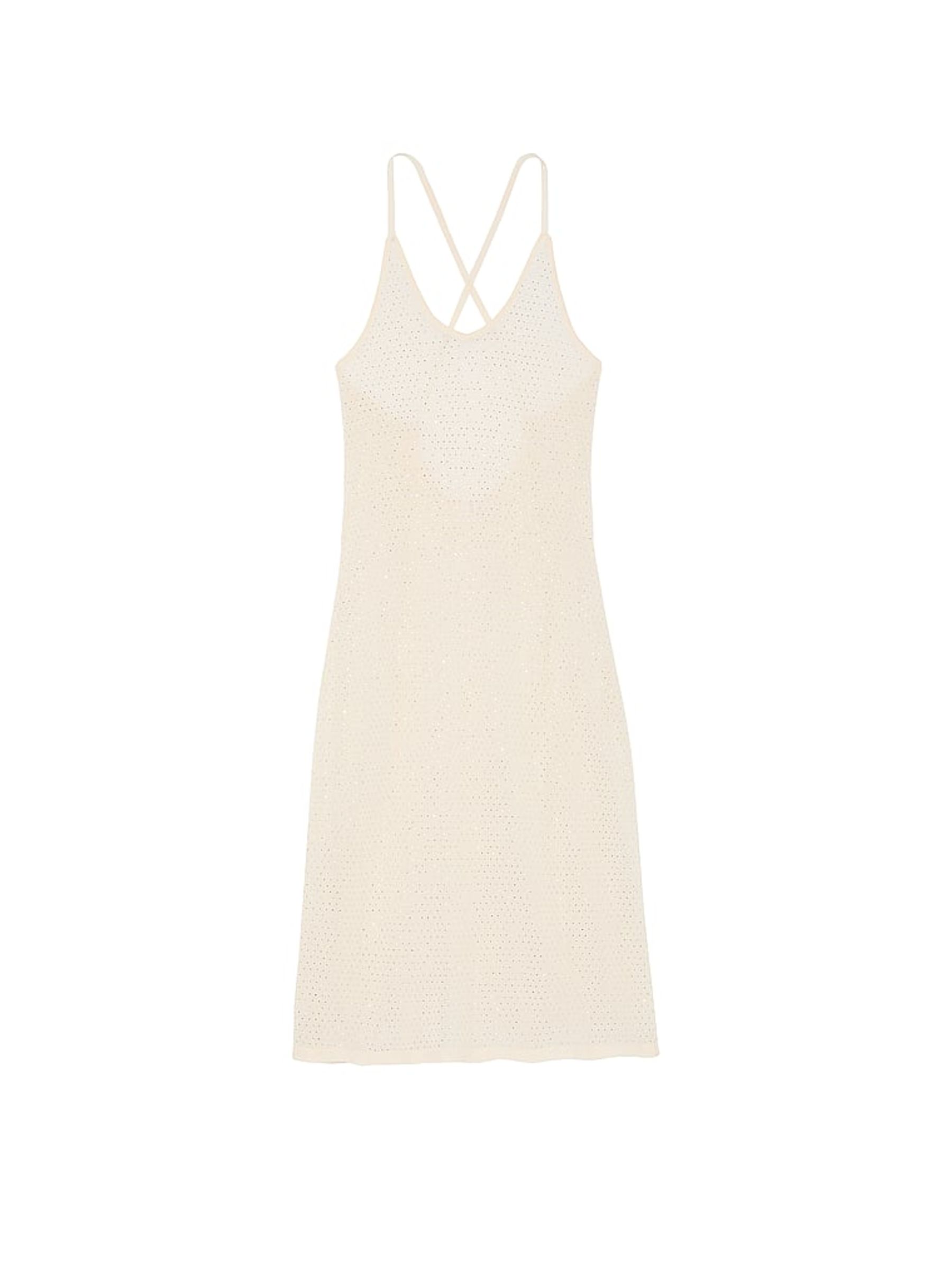Candlelight White Diamante Knit Cover Up Midi Dress - Image 3 of 3